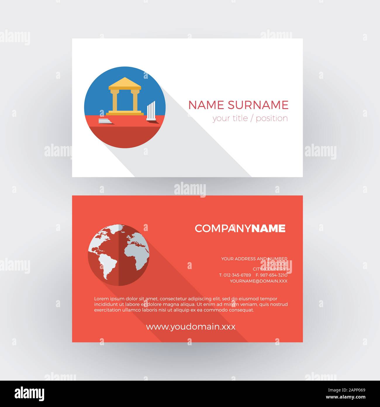 sito archeologico, guida turistica, biglietto da visita professionale vettoriale Illustrazione Vettoriale