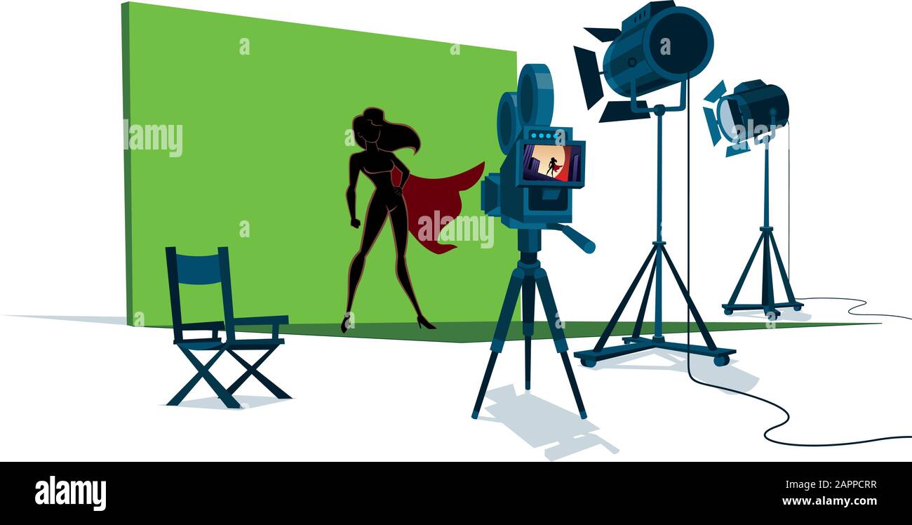 Set Di Film Supereroina Illustrazione Vettoriale