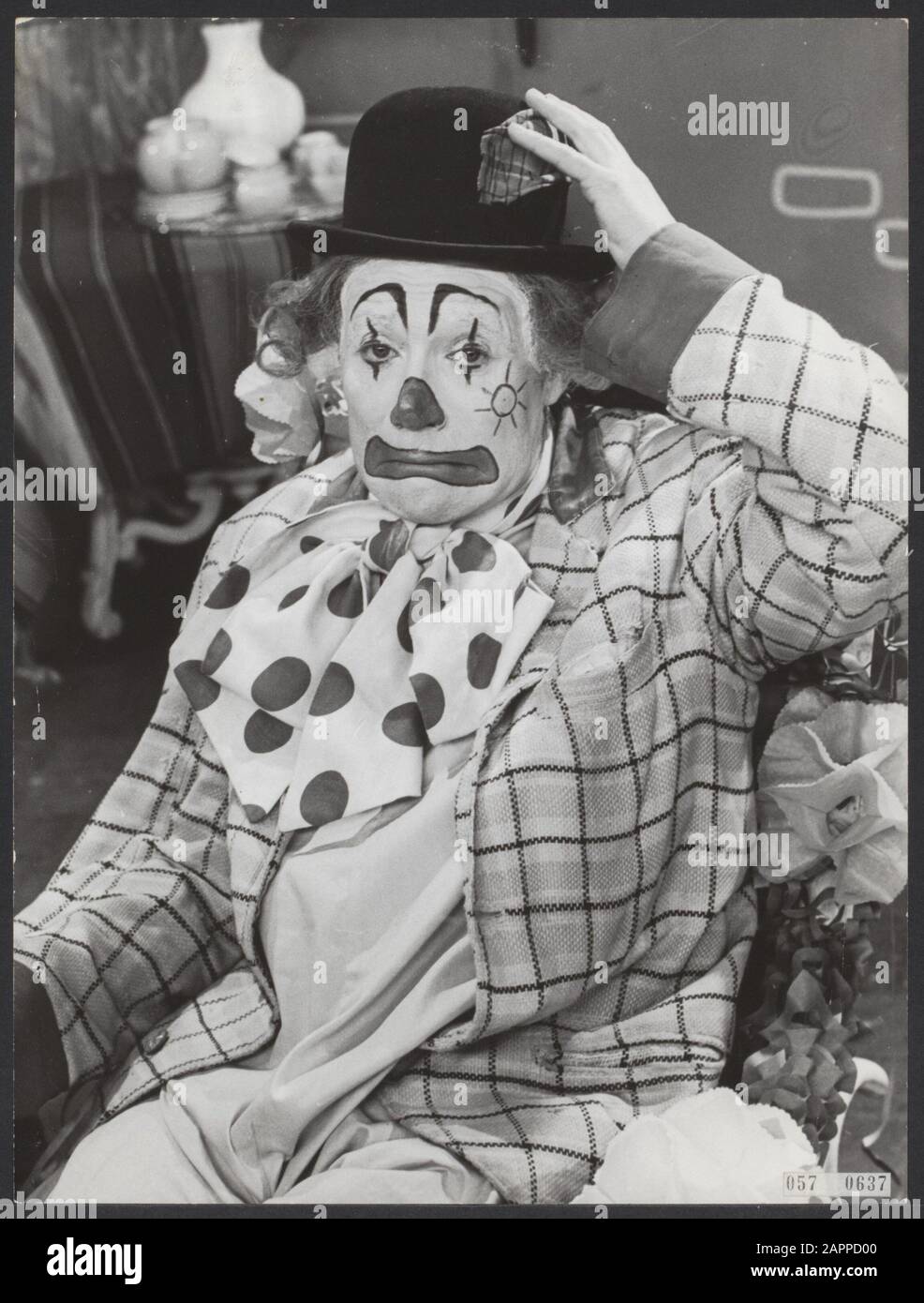 Pipo de Clown (Cor Witschge) Annotazione: Vedi 913-5227 Data: 14 febbraio 1962 Parole Chiave: Programmi di intrattenimento, clown, ritratti, programmi televisivi Nome personale: Witschge, Cor : Rossem, Wim van/Anefo Foto Stock