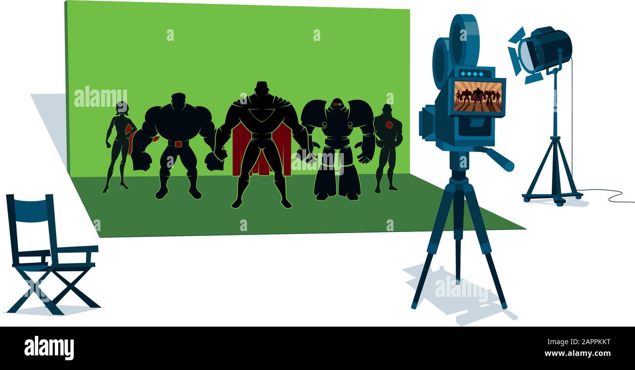 Set Di Film Del Team Di Supereroi Illustrazione Vettoriale