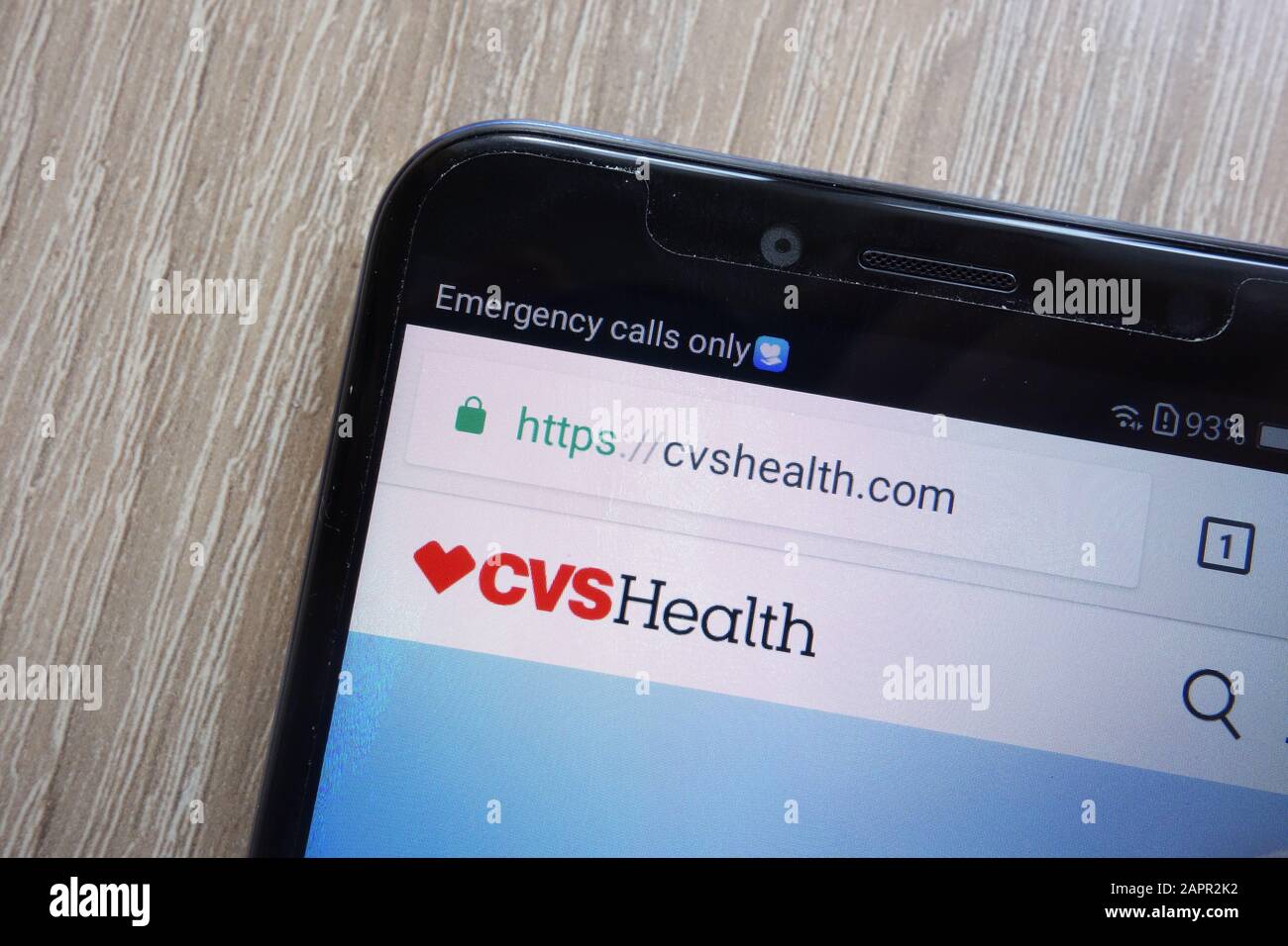 Sito web CVS Health visualizzato su uno smartphone moderno Foto Stock