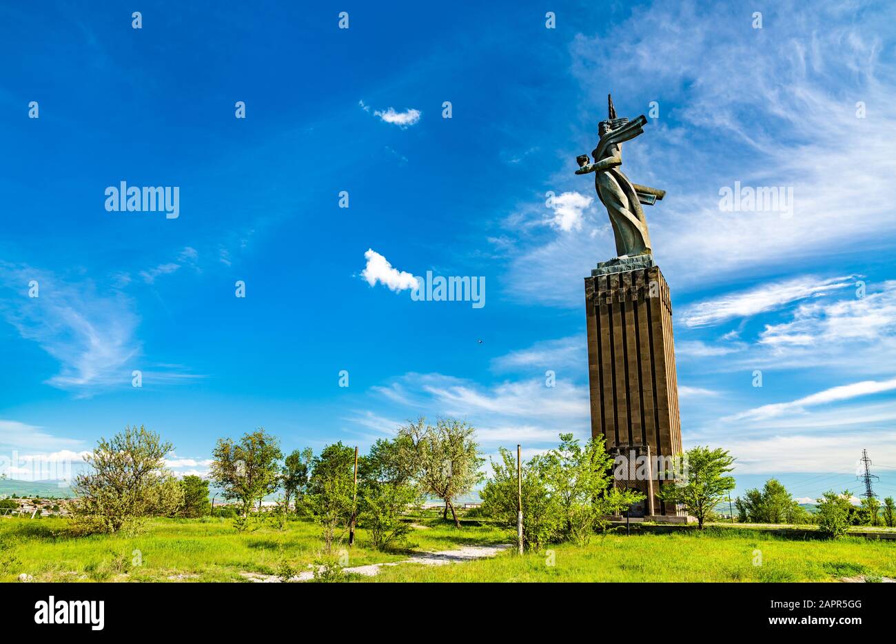 Madre Armenia, una statua monumentale a Gyumri, Armenia Foto Stock