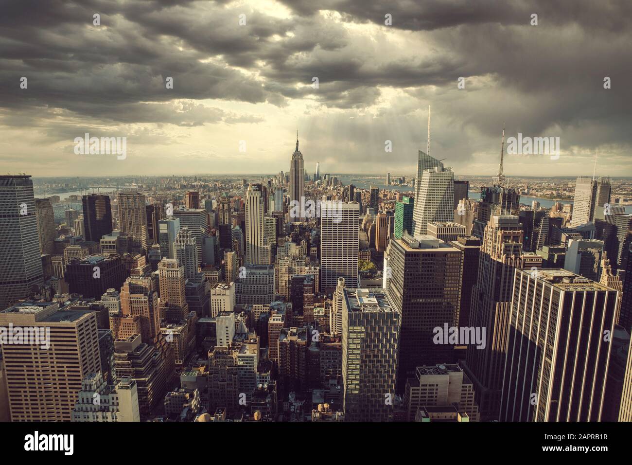 Vista superiore della città di New York, parte superiore della roccia Foto Stock