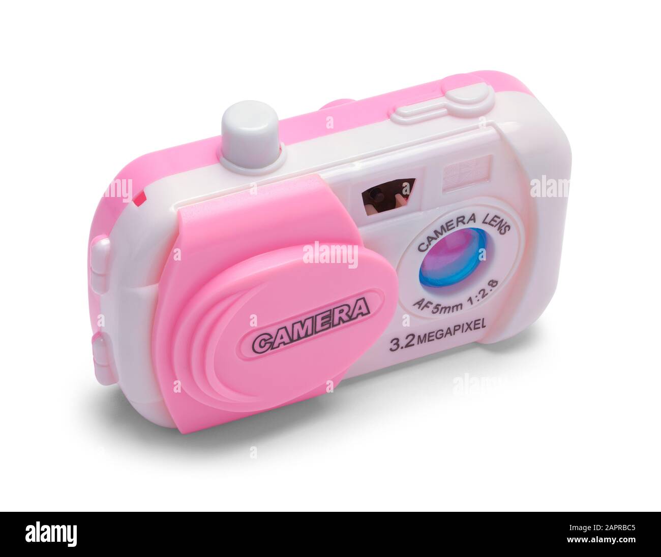 Telecamera Giocattolo Rosa In Plastica Isolata Su Sfondo Bianco. Foto Stock