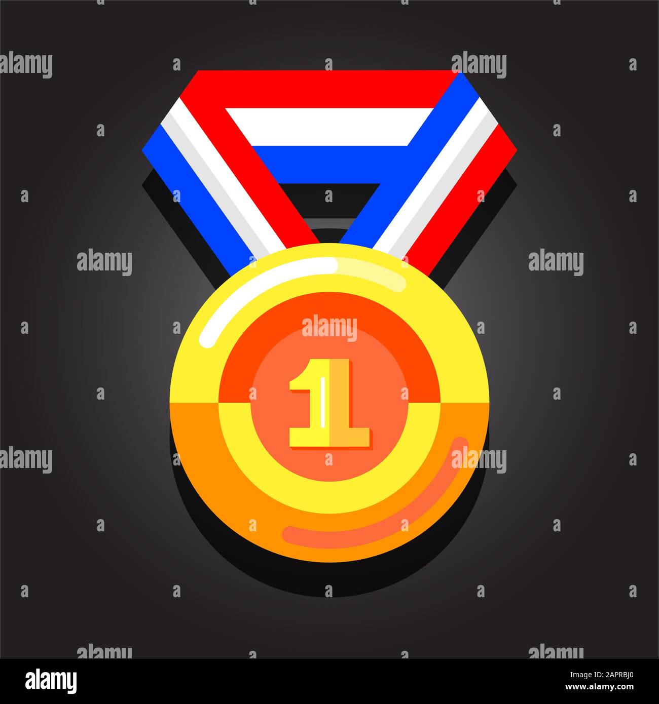 Medaglia d'oro - design piatto. Foto Stock