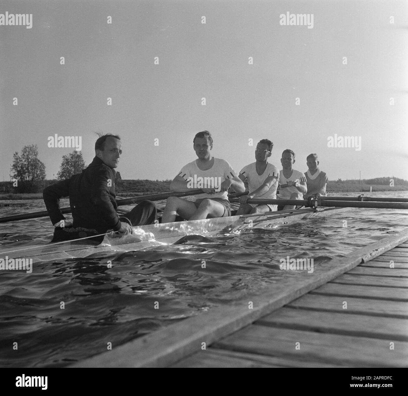 Canottaggio. Quattro con Materiali (Nereus) Annotazione: Selezionato per i Giochi Olimpici di Helsinki Data: 13 maggio 1952 Parole Chiave: Canottaggio, atleti Foto Stock