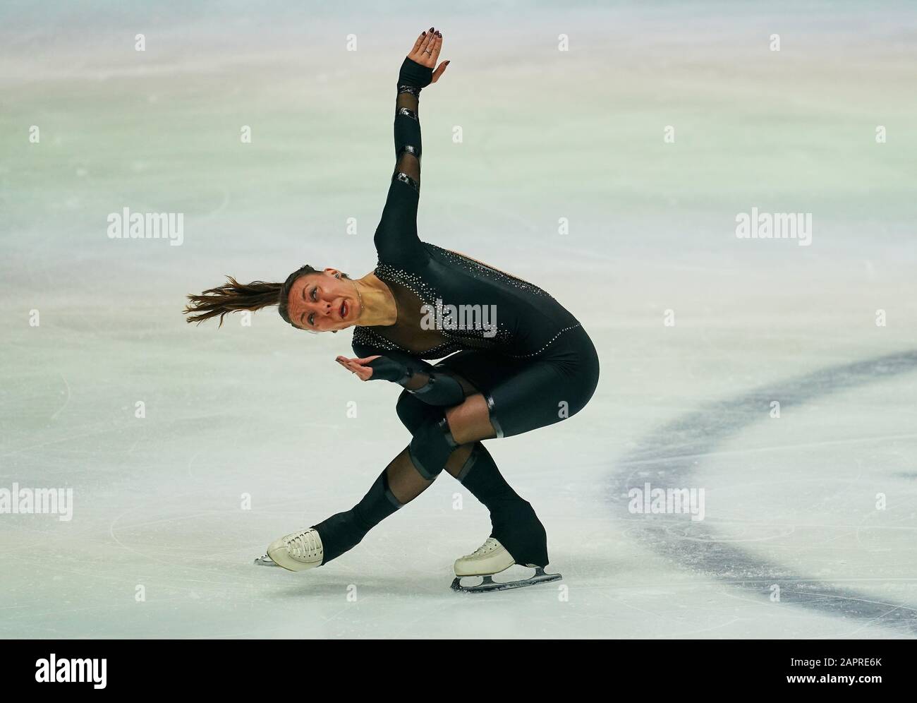 Steiermarkhalle, Graz, Austria. 24th Gen 2020. Nicole Schott della Germania in azione durante il Ladies Short Program ai Campionati europei di pattinaggio ISU a Steiermarkhalle, Graz, Austria. Credito: Csm/Alamy Live News Foto Stock