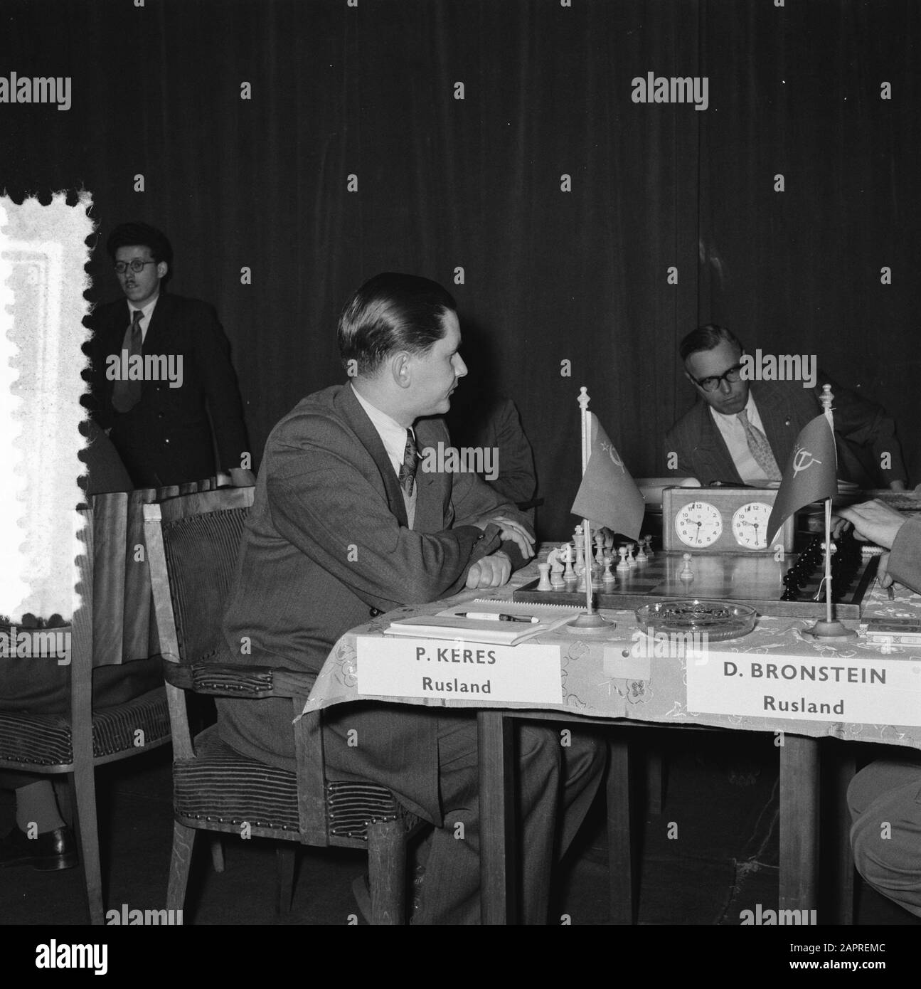 Primo turno Di Candidati Campionato del mondo di scacchi. A bordo Keres Data: 26 Marzo 1956 Parole Chiave: CHESKS, round, tornei Foto Stock