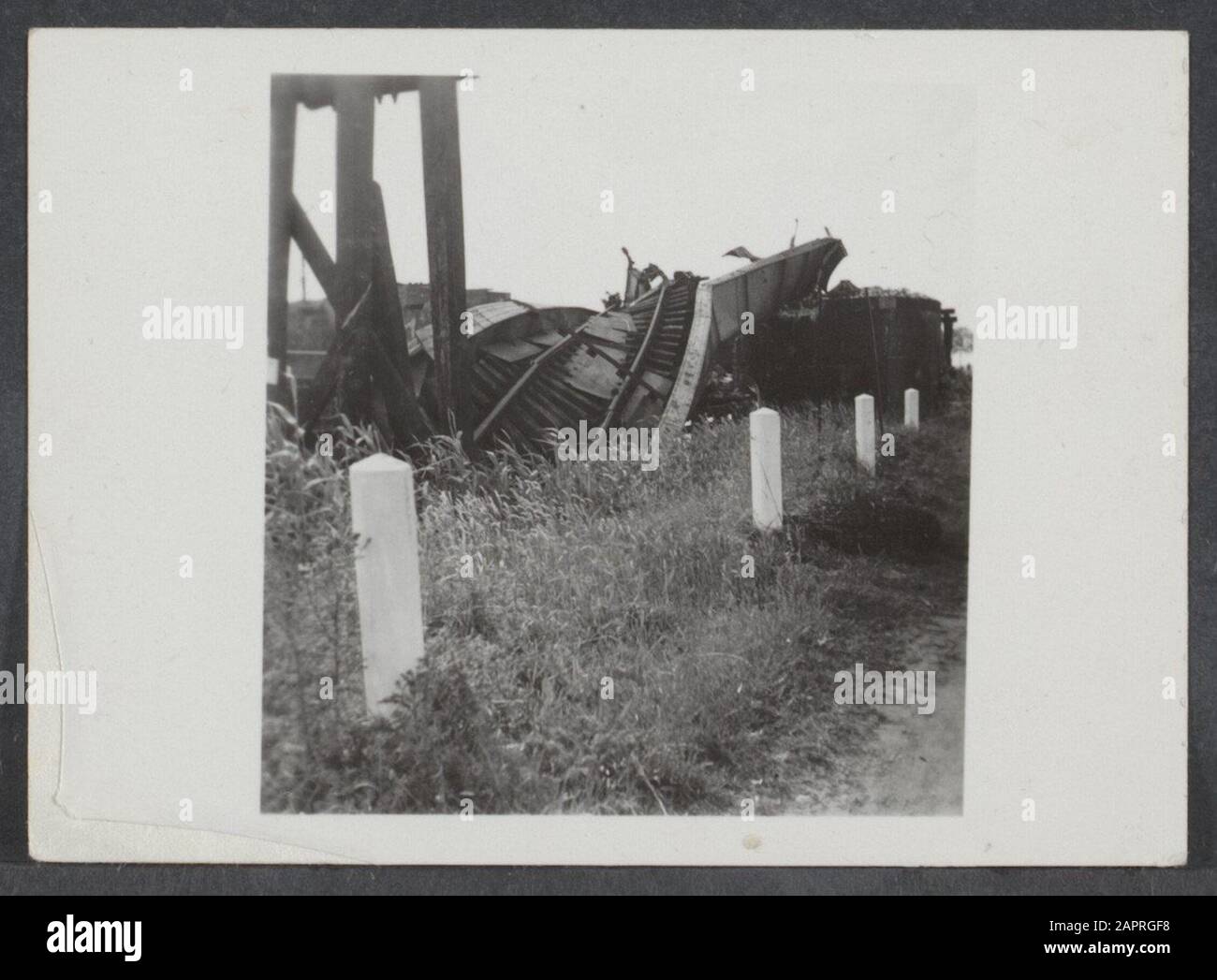 Devastazioni Paesi Bassi 1941/1945 Groningen. Woldjerspoor Annotation: See 900-5200 Date: 1945 Location: Netherlands Keywords: War, Wars Foto Stock