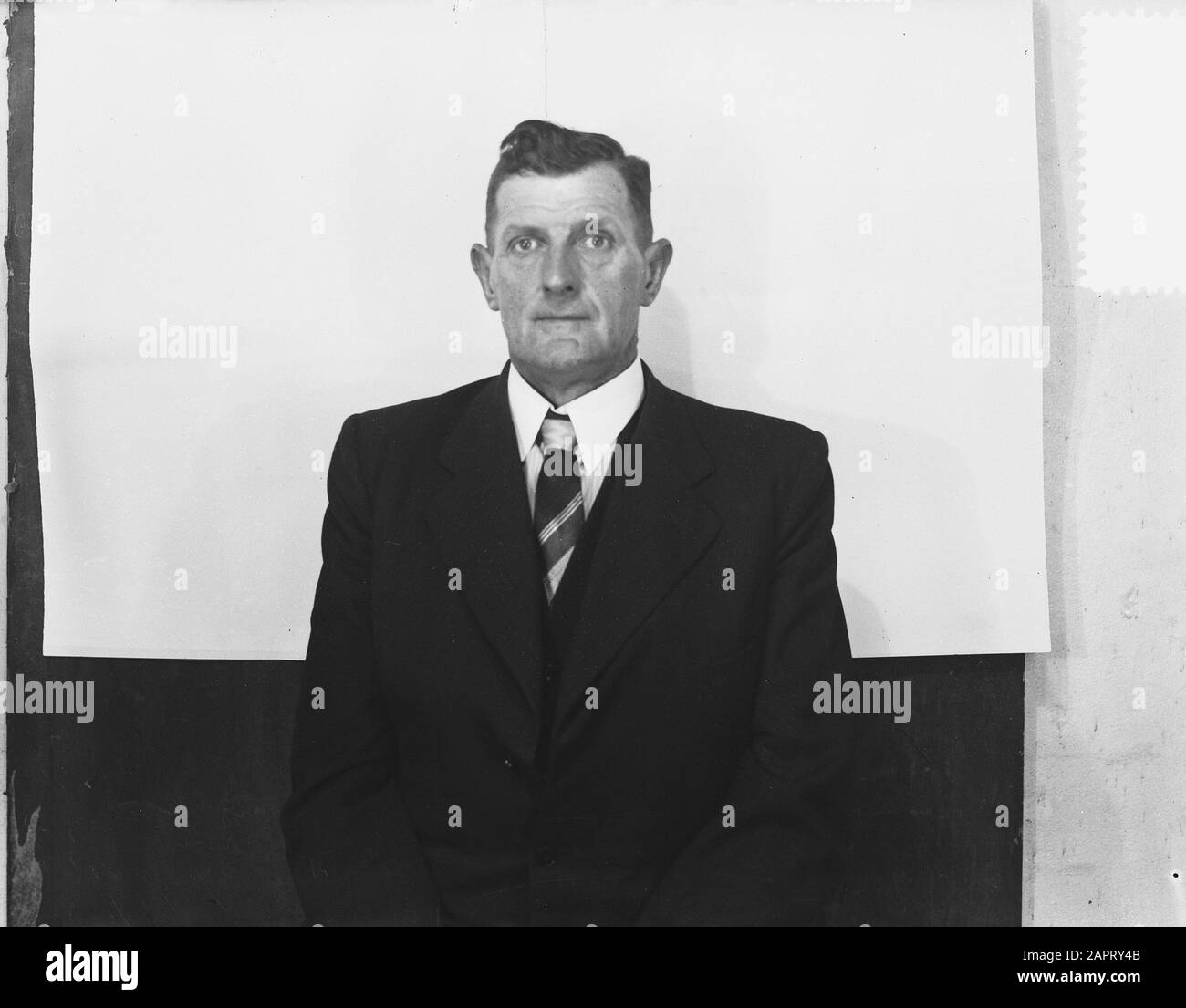 Pasfoto CUVO Annotazioni: Cooperativa Uitvaartvereniging De Volharding (CUVO) a l'Aia Data: 13 giugno 1955 Parole Chiave: Ritratti Foto Stock