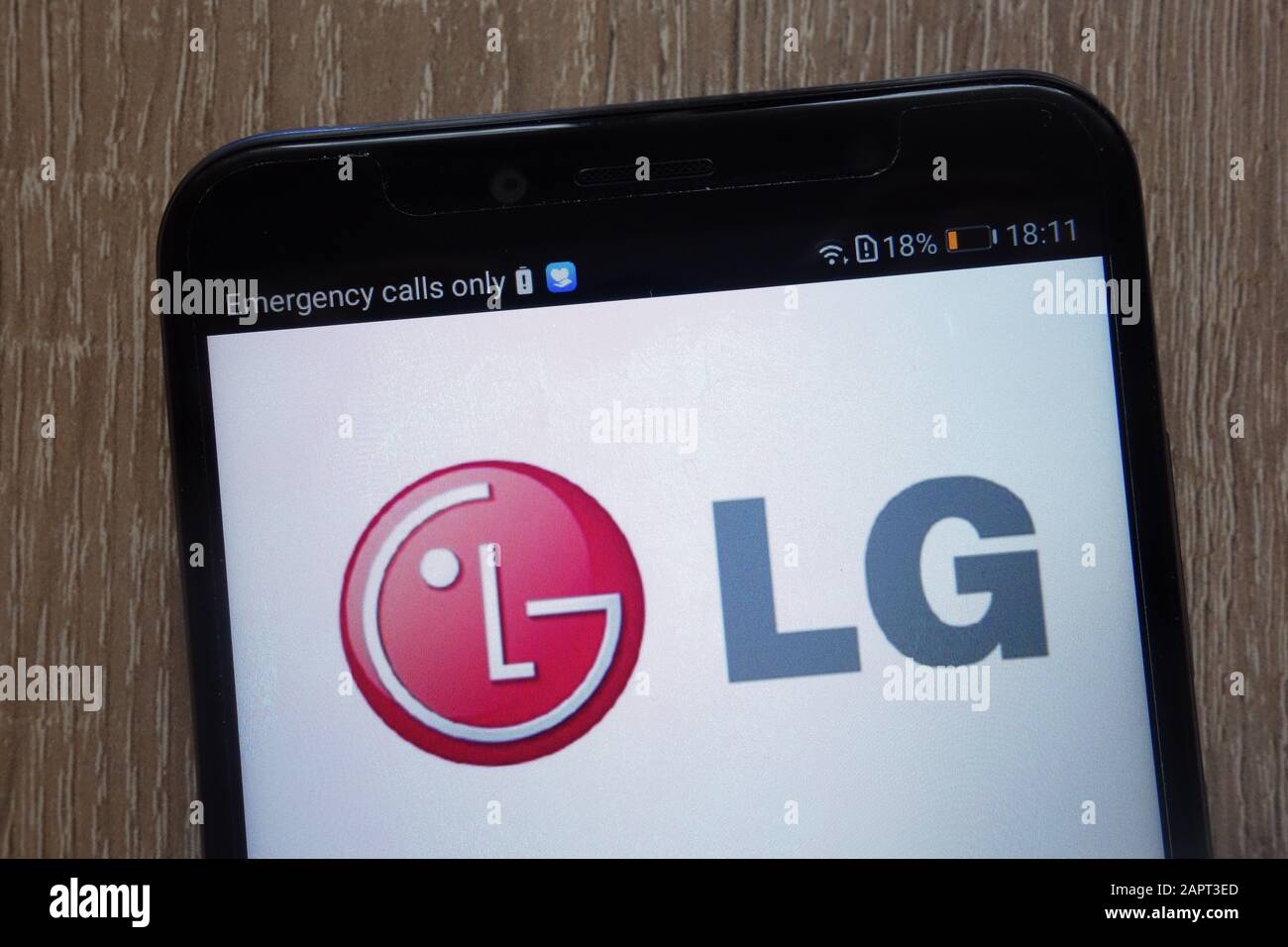 Logo LG Electronics visualizzato su uno smartphone moderno Foto Stock