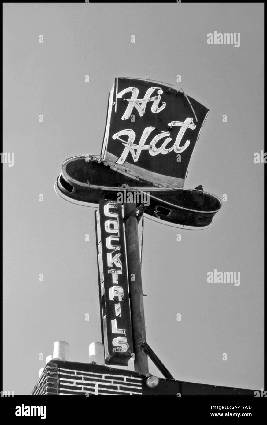 Cartello Vintage Hi Hat bar, Los Angeles, CA Foto Stock