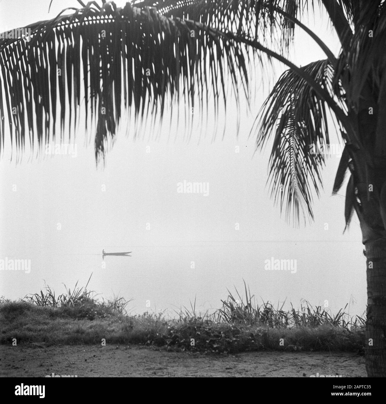 Viaggio in Suriname e Antille Olandesi Vista del Marowijnerivier al mattino Data: 1947 Località: Marowijne, Suriname Parole Chiave: Fiumi, Alba Foto Stock