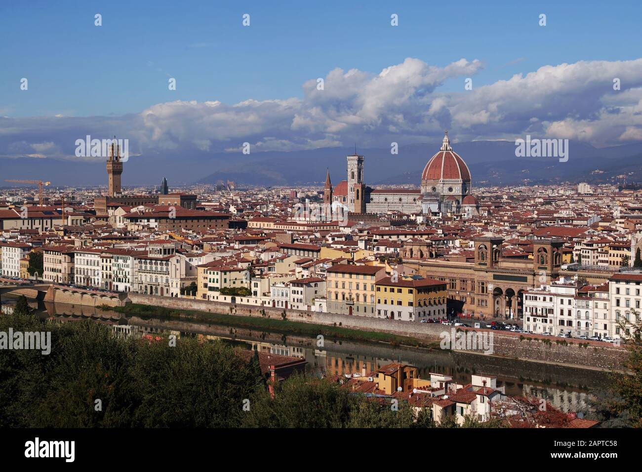 Vista di Firenze dal Piazzale Michelangelo Foto Stock