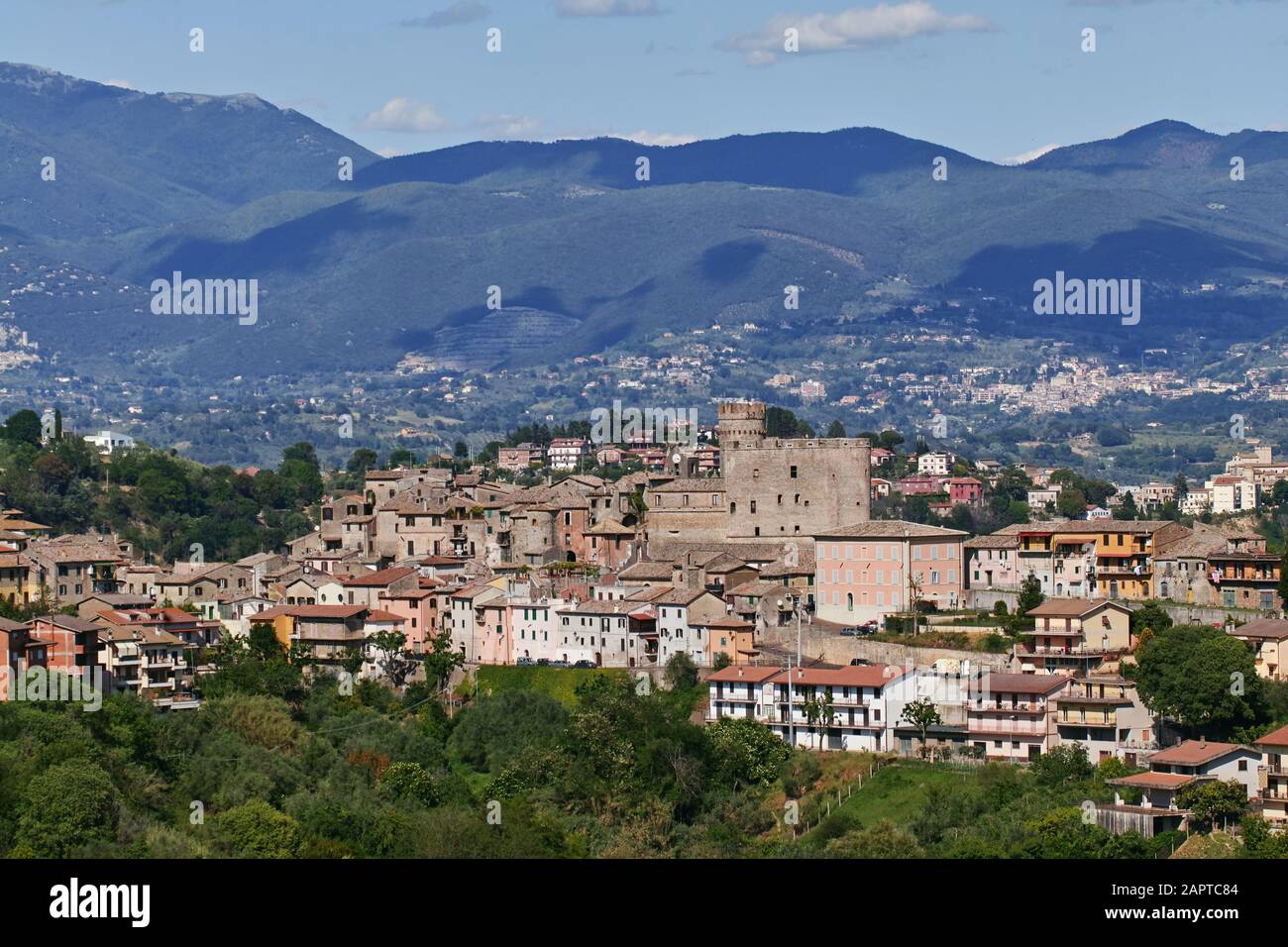 Veduta del paese di Nazzano, lazio, italia, europa Foto Stock