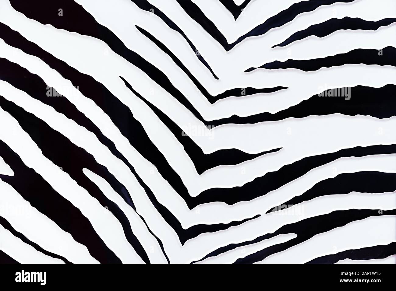 Sfondo Zebra. Nero e bianco 3D strisce di una zebra. Foto Stock