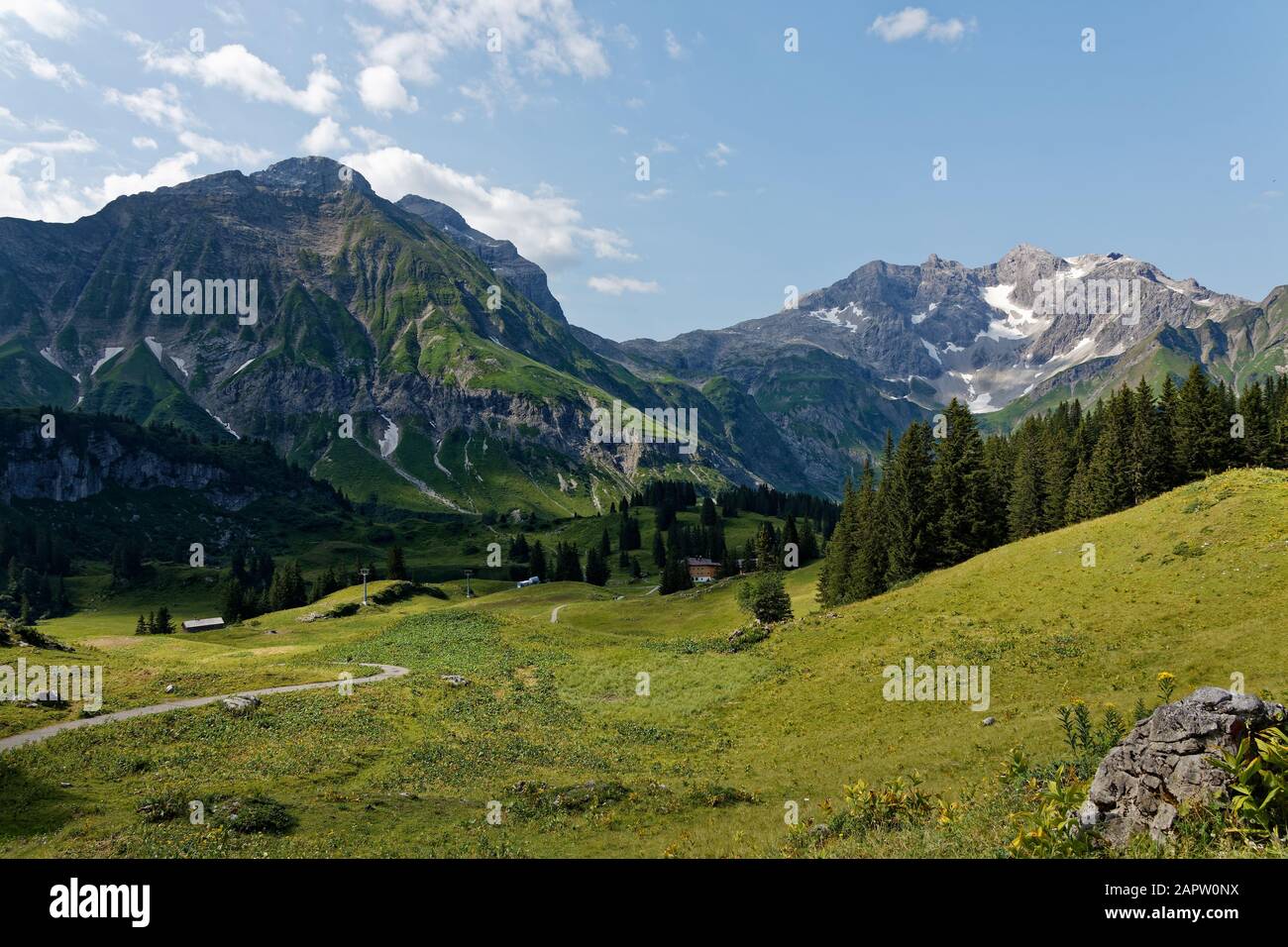 Vista panoramica delle Alpi in Austria Foto Stock