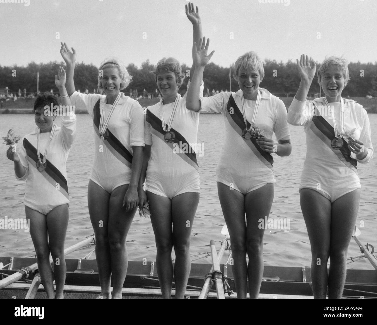 European Women's Rowing Championships 1966, East German Double-Four. ID; Foto Stock