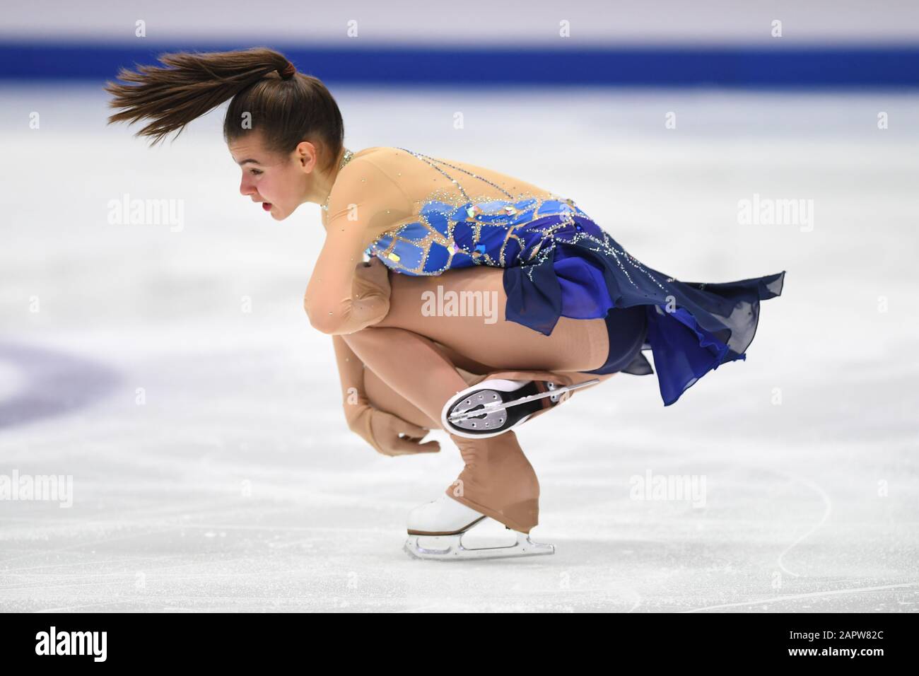 EMA DOBOSZOVA dalla Slovacchia, durante il Ladies Short Program ai Campionati europei di pattinaggio europeo ISU 2020 a Steiermarkhalle, il 24 gennaio 2020 a Graz, Austria. Credit: Raniero Corbelletti/Aflo/Alamy Live News Foto Stock