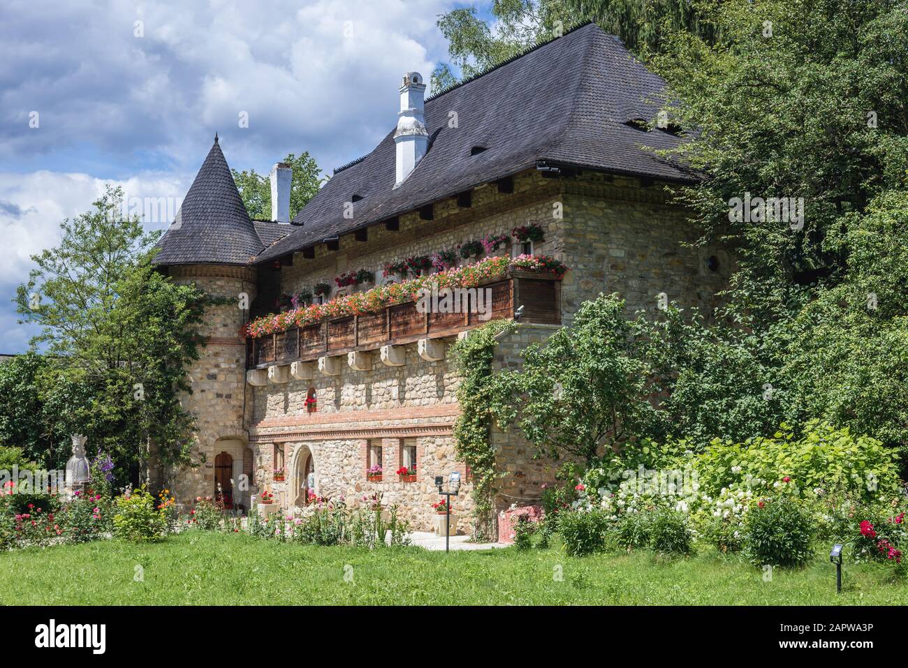 Monastero del monastero di Moldovita - monastero ortodosso rumeno situato nel comune di Vatra Moldovitei, Suceava County, Romania Foto Stock