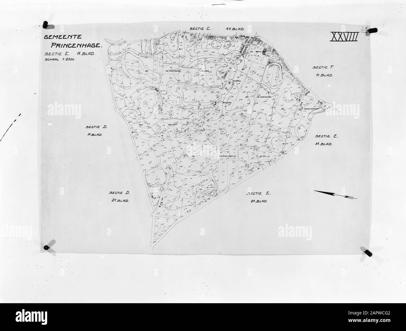 Mappe, haagsche beemden Data: Undenated Località: Princenhage Parole Chiave: Mappe Nome Persona: Haagsche beemden Foto Stock