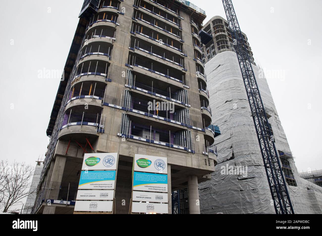 Londra, Regno Unito. 24 Gennaio 2020. Lavori di costruzione per il progetto Di Rigenerazione di Oaklands presso Old Oak Common. Credit: Mark Kerrison/Alamy Live News Foto Stock