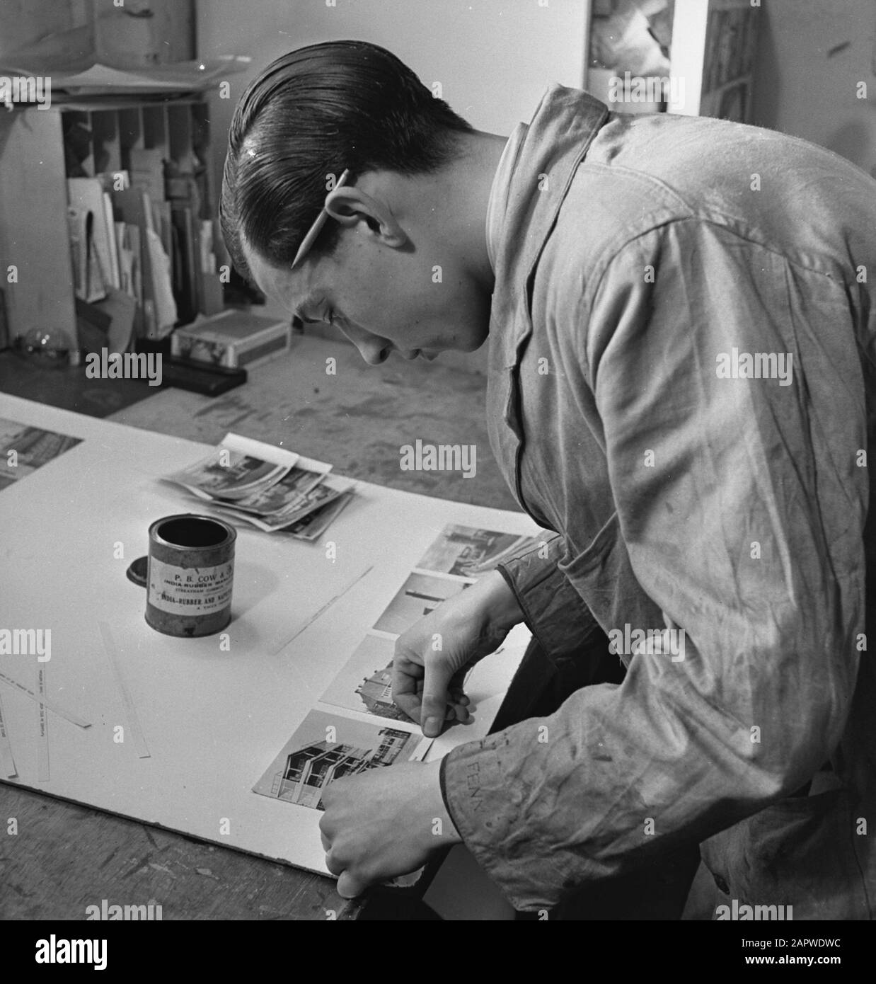 HIE [Olanda in Inghilterra]/Anefo serie London Realizzazione di pannelli informativi, stampati su tela presso City Display Co. A Londra Data: 1943 posizione: Gran Bretagna Parole Chiave: Esposizioni, secondo mondo War Institution Nome: RVD Foto Stock