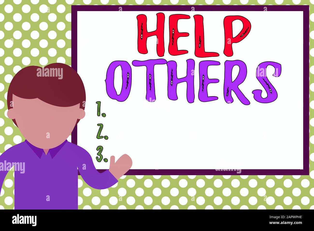 Parola di scrittura di testo aiutano gli altri. Business photo vetrina per l'azione di aiutare qualcuno a fare qualcosa o assistenza giovane uomo in piedi nella parte anteriore bianca Foto Stock