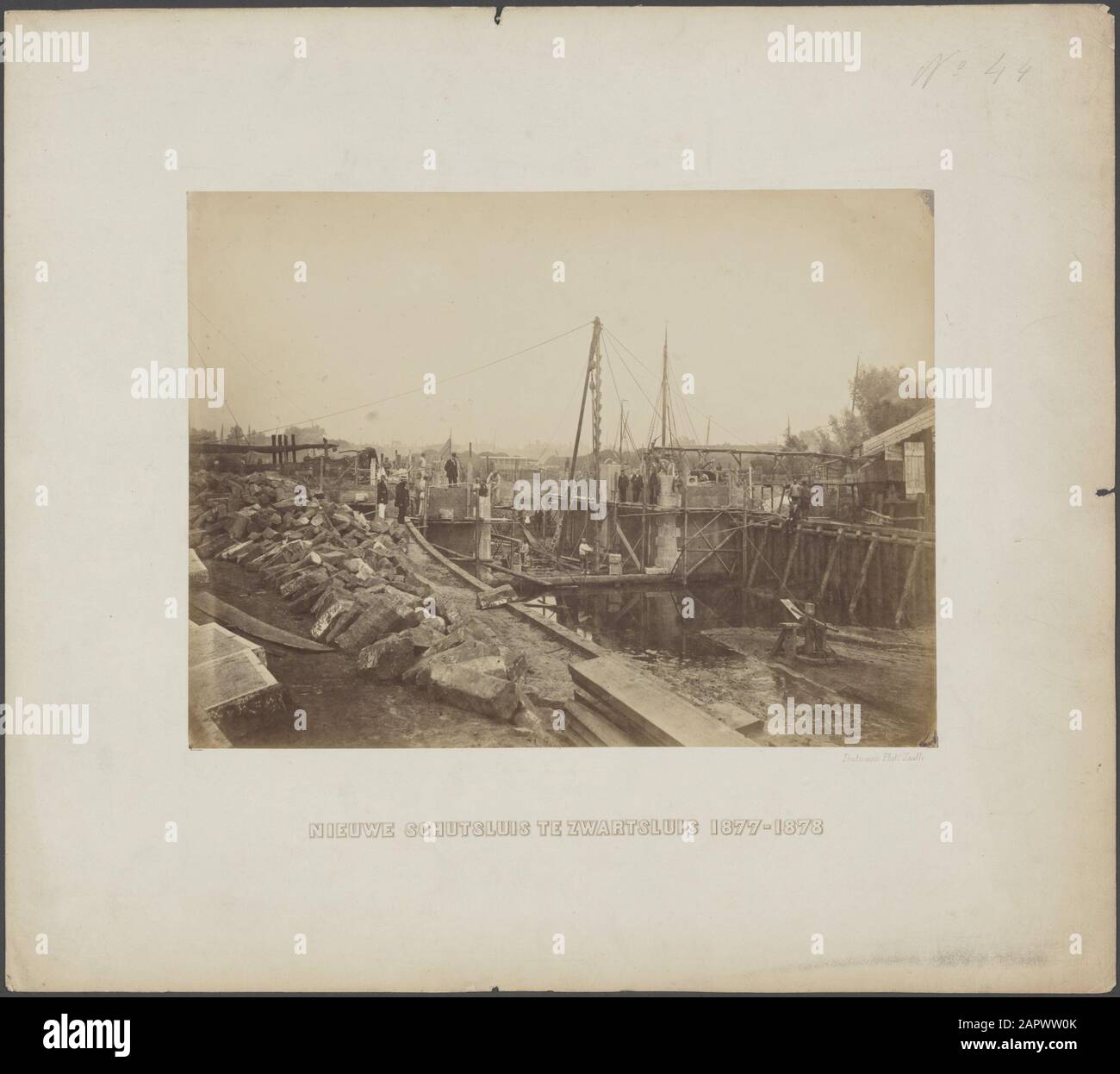 Nuova serratura a Zwartsluis 1877-1878; serrature; ingegneria idraulica; Foto Stock