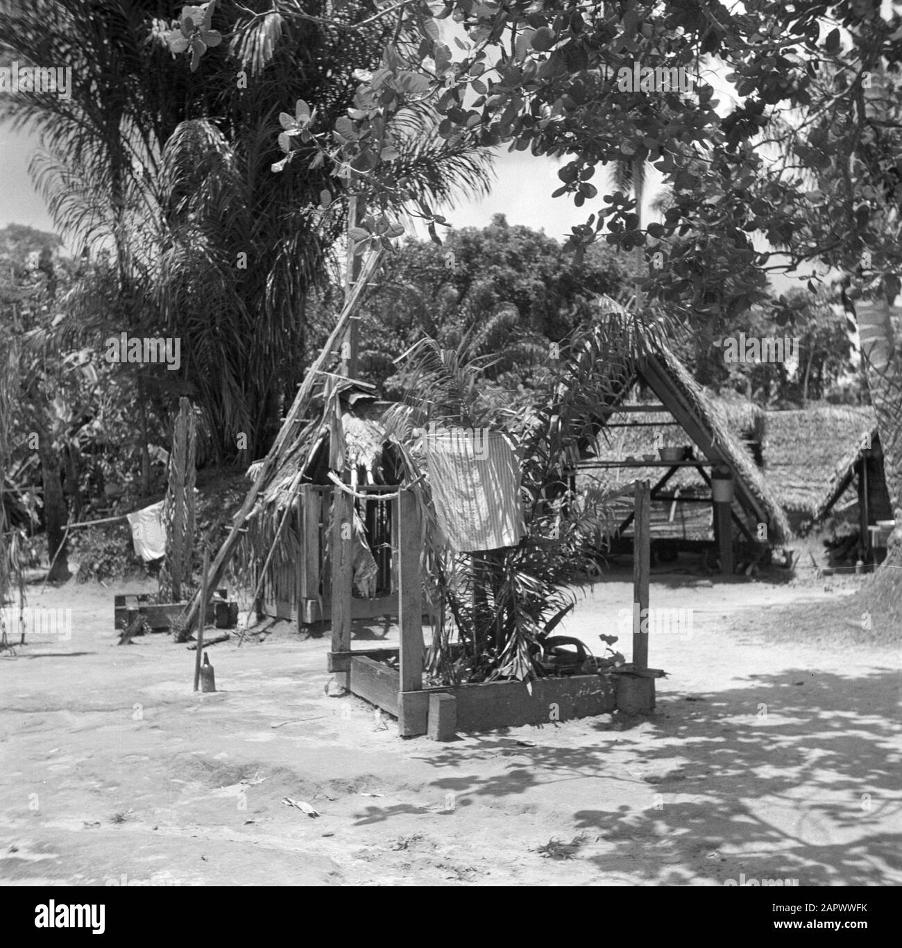 Viaggio in Suriname e Antille Olandesi Luogo di sacrificio nella foresta pagana e creola villaggio di Wakibasoe Data: 1947 luogo: Suriname, Wakibasoe Parole Chiave: Religioni Foto Stock