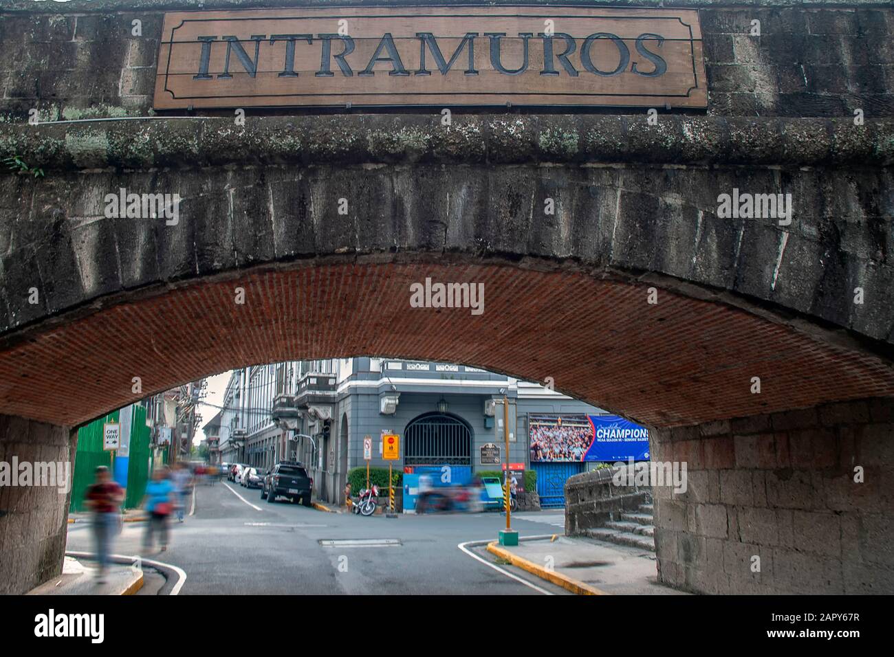Le mura di Intramuros a Manila, Filippine Foto Stock