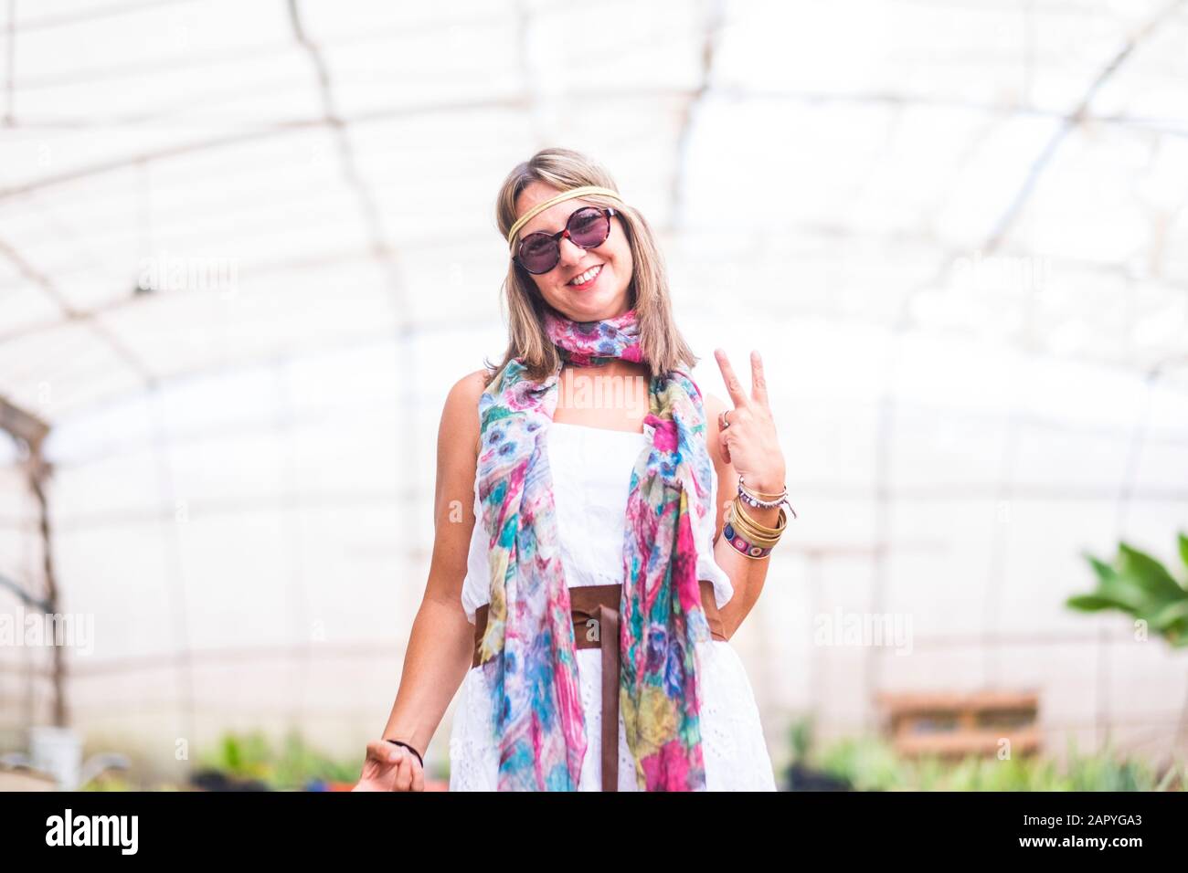 Colpo Hippie Pantaloni con peacezeichen