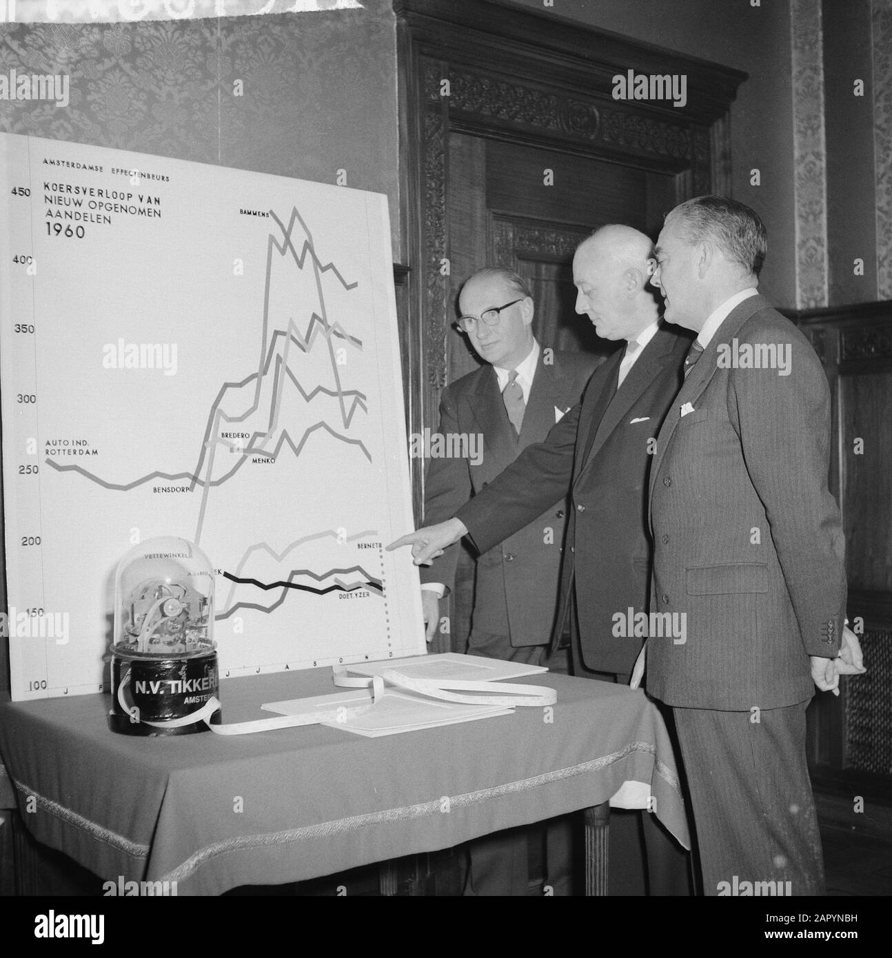 Cessione Associazione delle azioni commerciali di titoli Bernet in Borsa Data: 14 dicembre 1960 Parole Chiave: Azioni, assegnazioni Nome personale: Bernet Nome istituzionale: Associazione di negoziazione di azioni Foto Stock