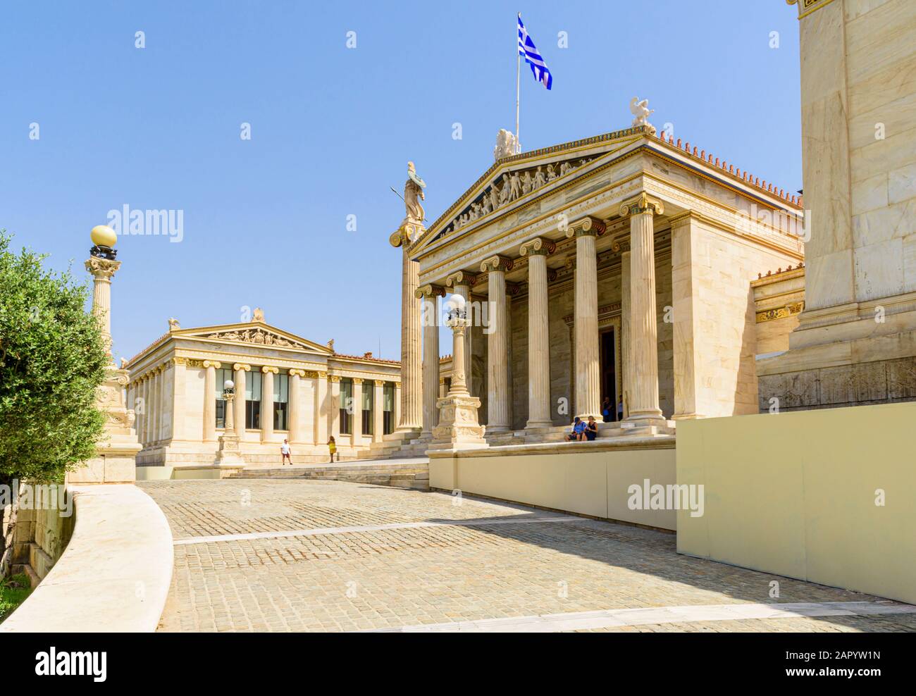 L'Accademia di Atene parte della trilogia neoclassico di Atene, Grecia Foto Stock