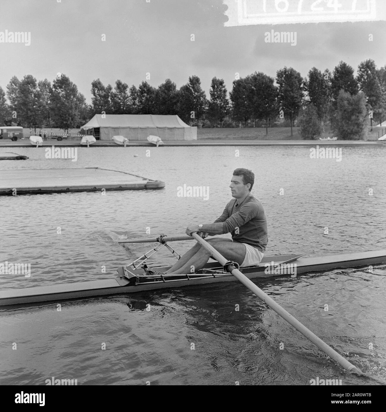 Formazione campionati europei di canottaggio, lo skiffeur ceco; Foto Stock