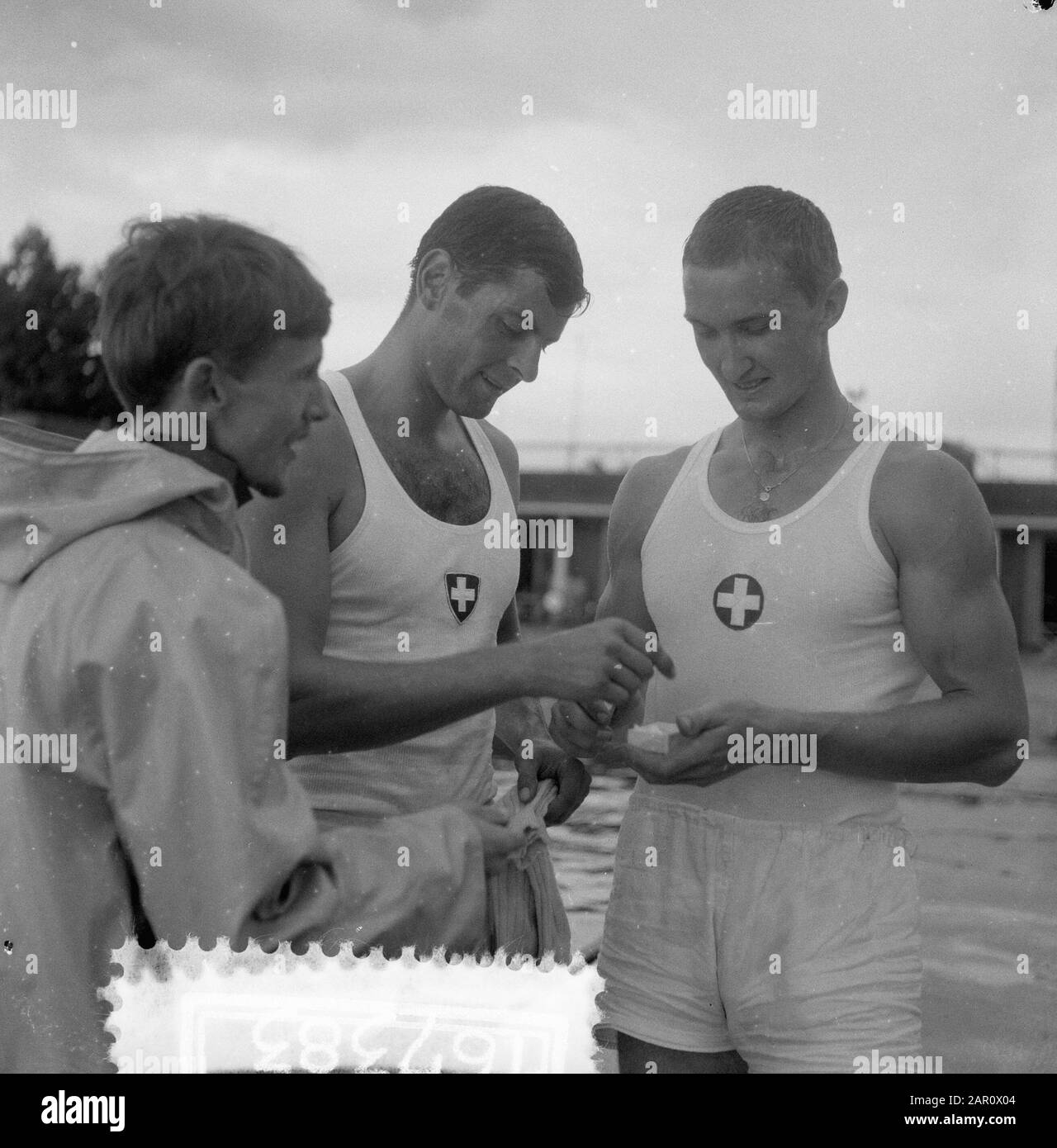 Campionati Europei Di Canottaggio Bosbaan, Olandese Doppio Senza, Azione Data: 7 Agosto 1964 Località: Amsterdam, Amsterdam Bos, Bosbaan, Noord-Holland Parole Chiave: Canottaggio, Campionati Foto Stock