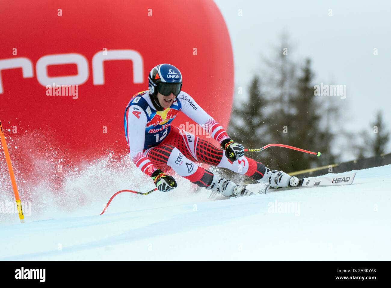 Matthias Mayer d'Austria presso lo Ski Alpin: 80. Hahnenkamm Race 2020 - Audi FIS Alpine Ski World Cup - Downhill maschile alla Streif il 25 gennaio 2020 a Kitzbuehel, AUSTRIA. Credit: Agenzia Fotografica Sportiva Europea/Alamy Live News Foto Stock