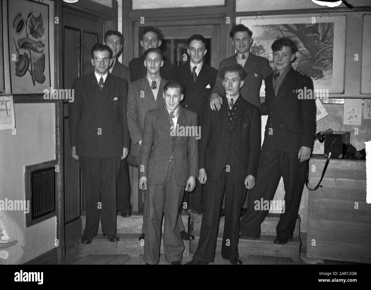 Koningin Wilhelminaschool Giessendam Data: 10 aprile 1949 luogo: Giessendam Parole Chiave: Ritratti di gruppo, istruzione, scuole Foto Stock