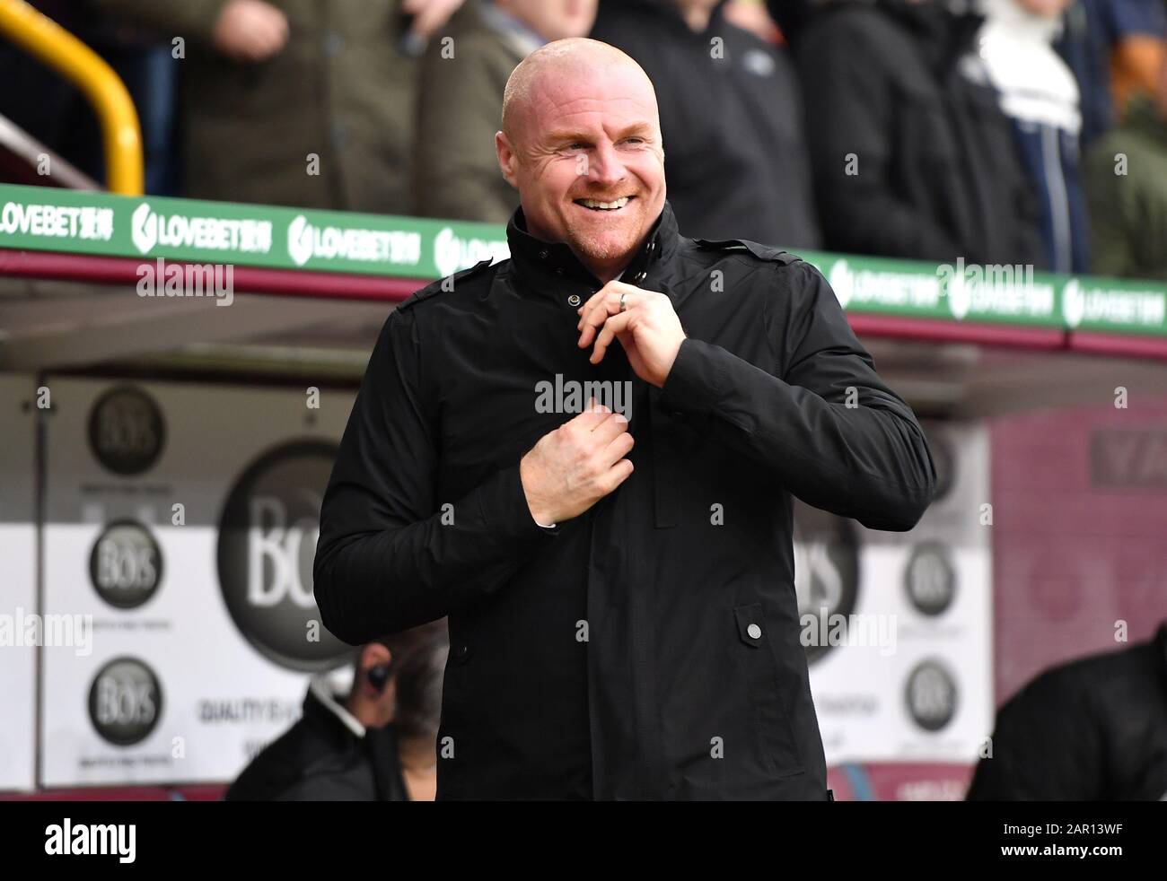 Burnley manager Sean Dyche durante la quarta partita di fa Cup a Turf Moor, Burnley. Foto Stock