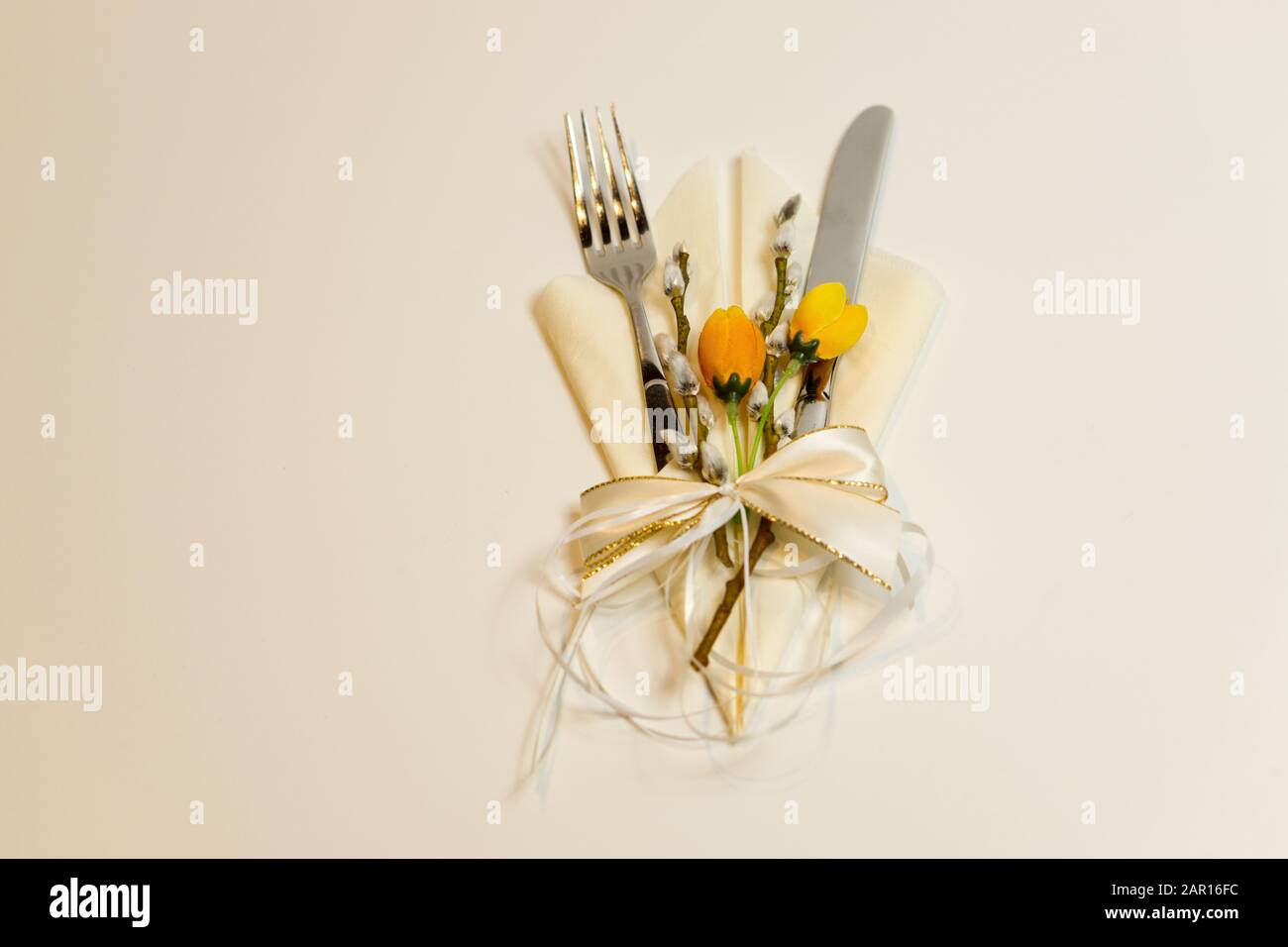 set di posate a molla Foto Stock