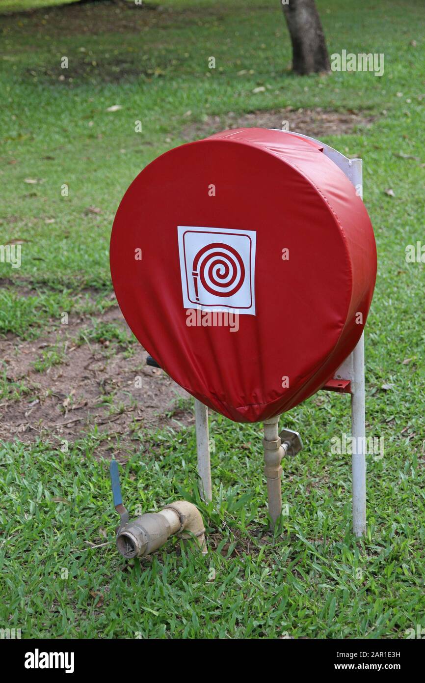 Tubo Flessibile Antincendio, Sanbonani Resort, Hotel & Spa, Hazyview, Fiume Sabie, Kruger National Park, Mpumalanga, Sudafrica. Foto Stock
