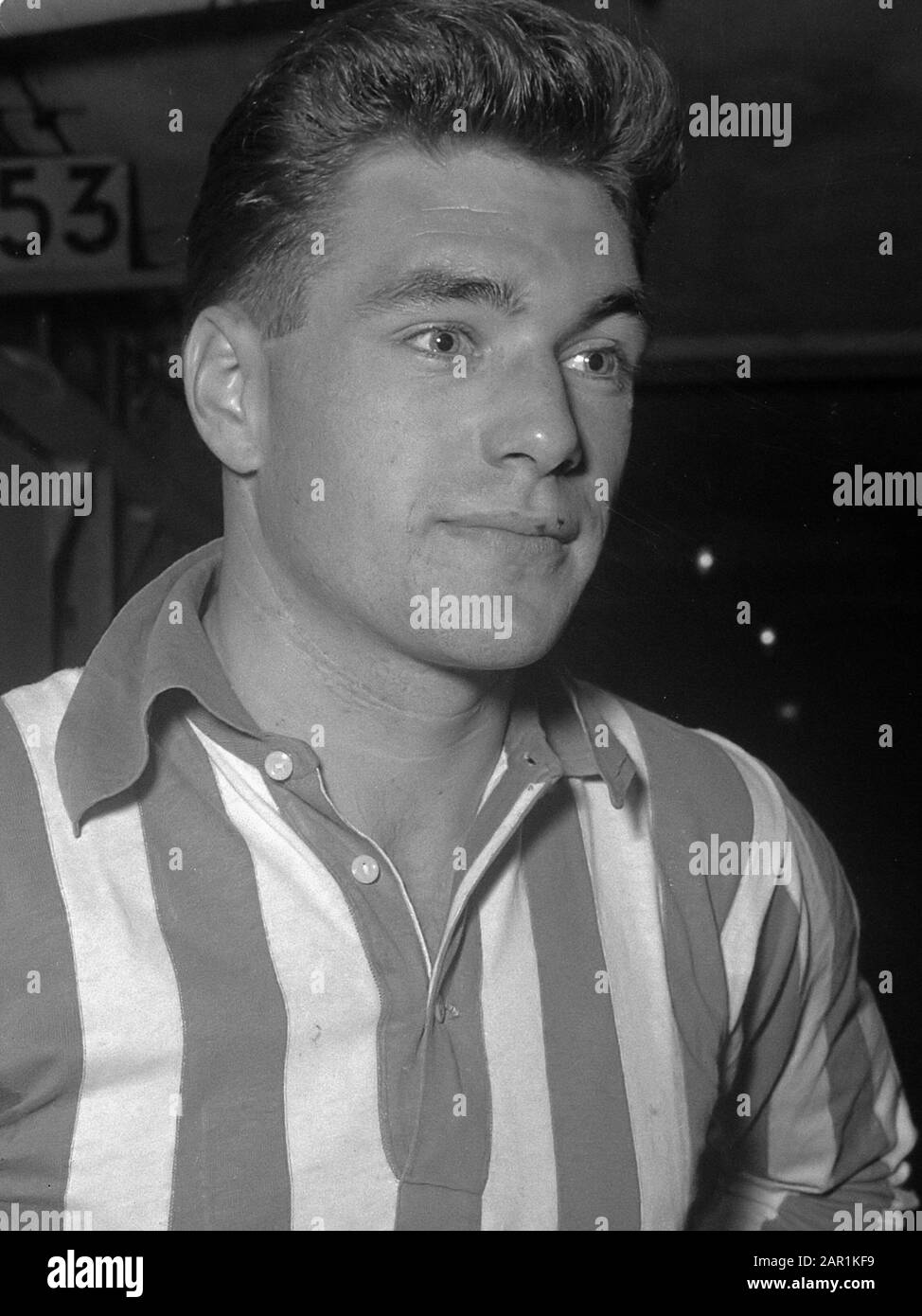Koppen van voetballers. Brull (Rapid JC) 16 oktober 1957; ' Foto Stock