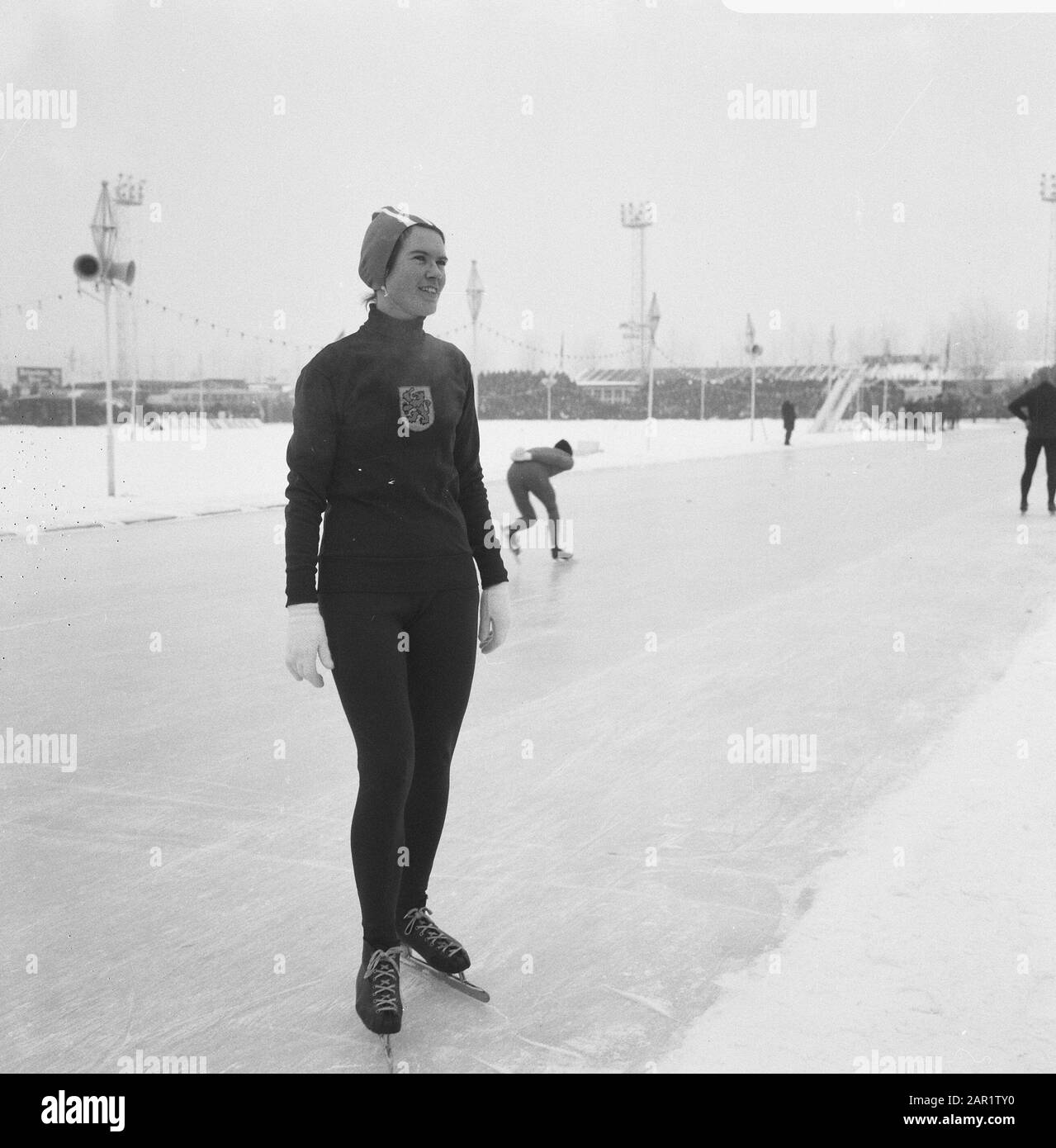 Campionato olandese di pattinaggio 1967 su Jaap Edenbaan Stin Kaiser Data: 7 gennaio 1967 luogo: Amsterdam Parole Chiave: Skating Nome utente: Baas-Kaiser, Stin Foto Stock