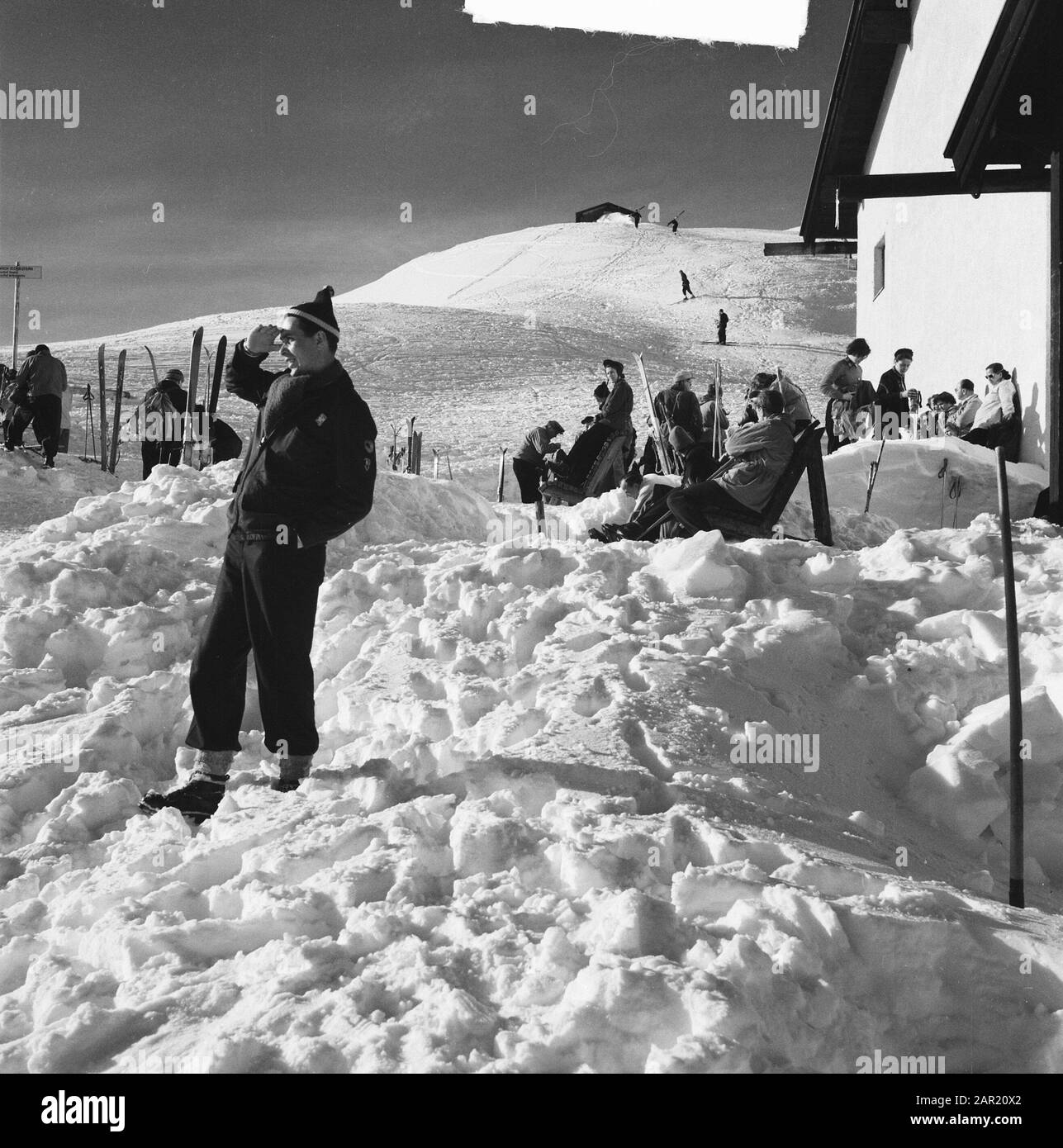 Famiglia reale a Sankt Anton. Sport invernali Data: 29 Dicembre 1950 Località: Austria, Tirolo Parole Chiave: Turismo, sport invernali Foto Stock