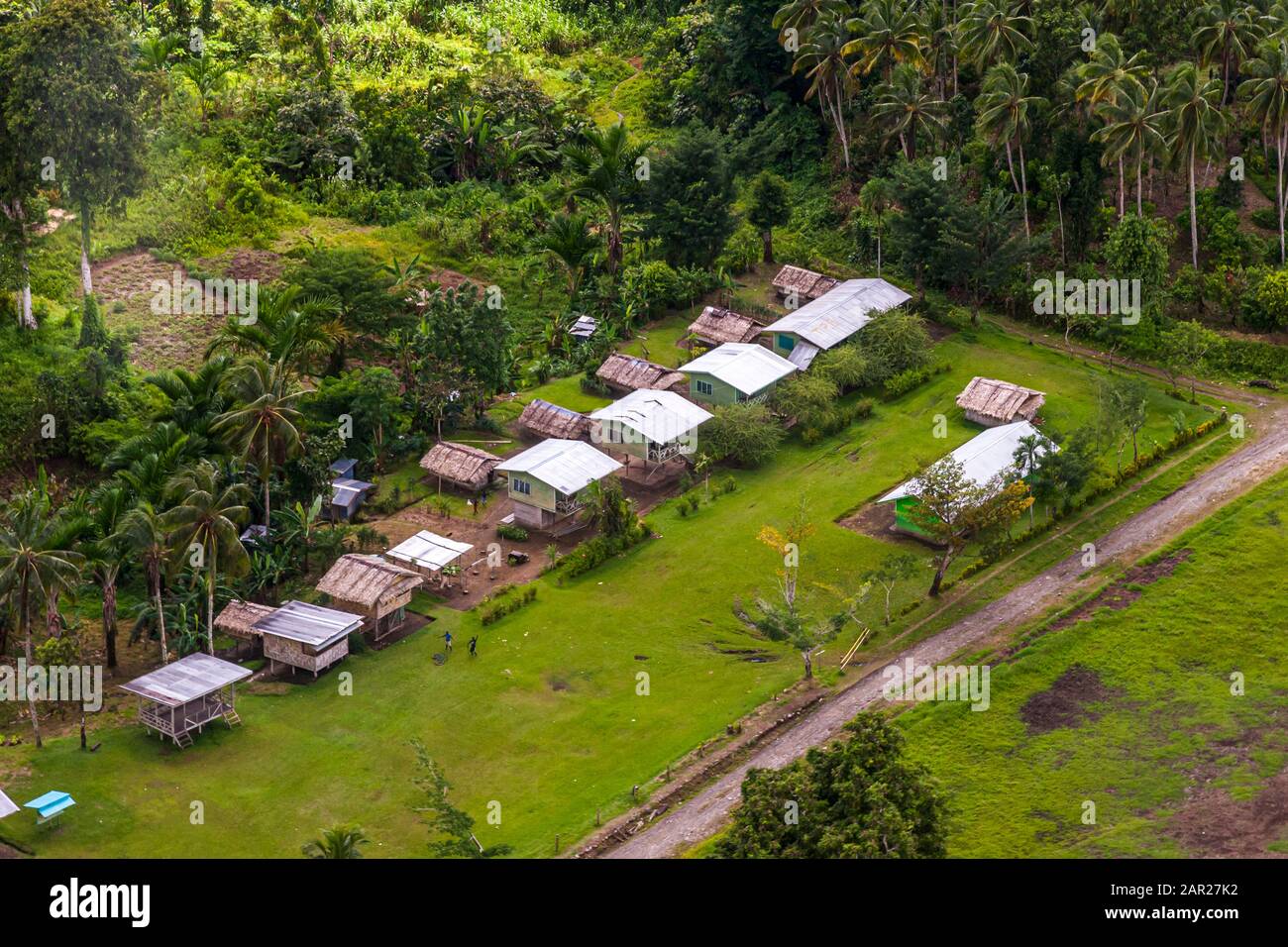 Vista aerea su Bougainville, Papua Nuova Guinea Foto Stock