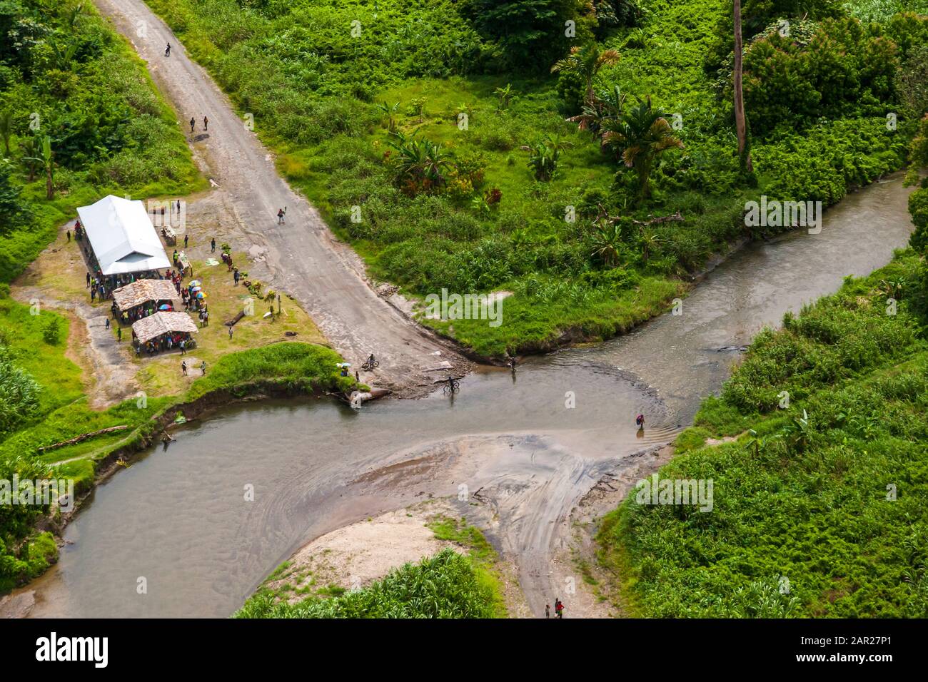 Vista aerea su Bougainville, Papua Nuova Guinea Foto Stock