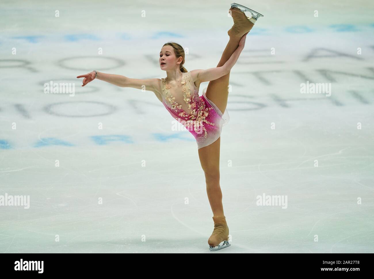 Steiermarkhalle, Graz, Austria. 25 gennaio 2020: Ekaterina Kurakova di Polonia in azione durante il Ladies Free Skating ai Campionati europei di pattinaggio di figura ISU a Kim Price/CSM Foto Stock