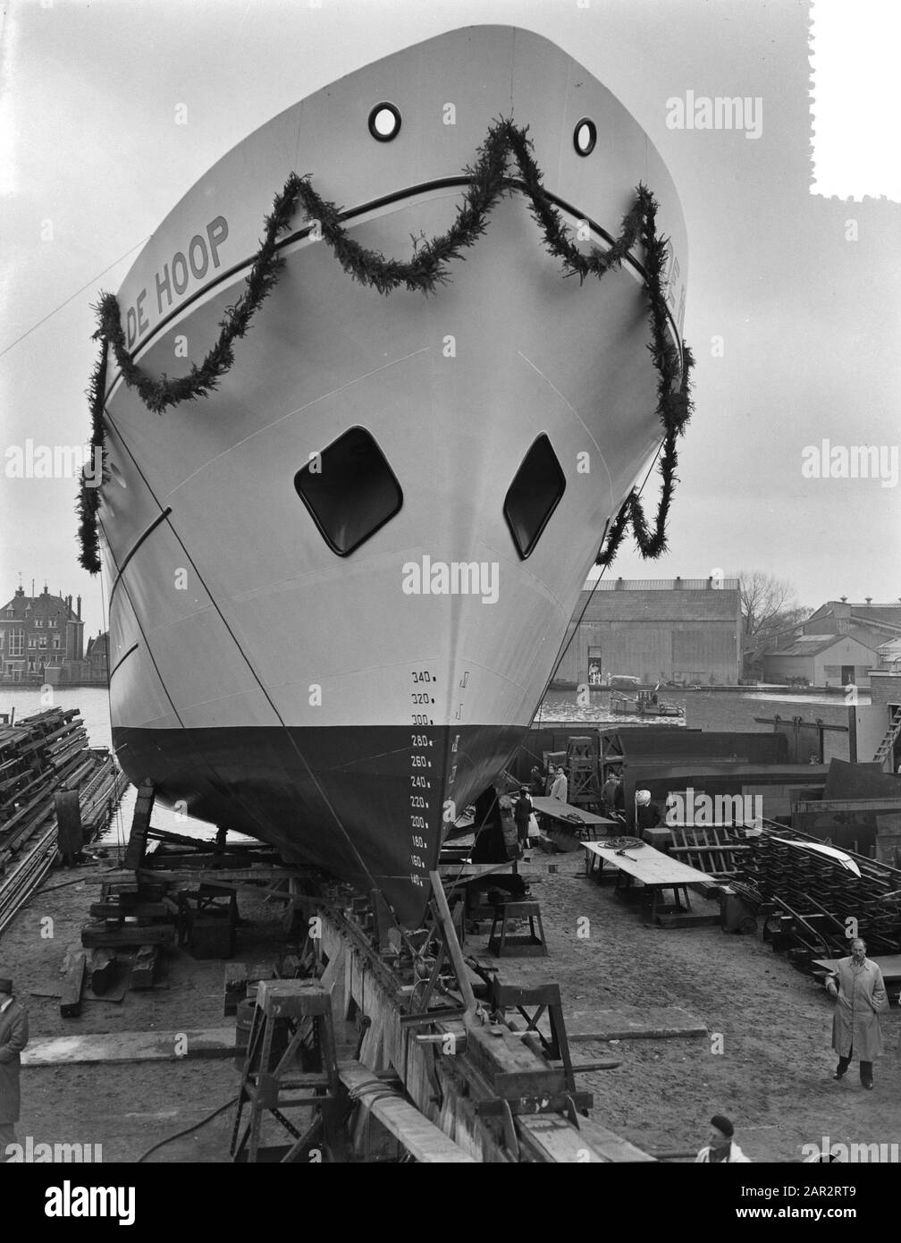 Lancio nave chiesa ospedale De Hoop Data: 7 maggio 1955 Parole Chiave: Lancio Foto Stock