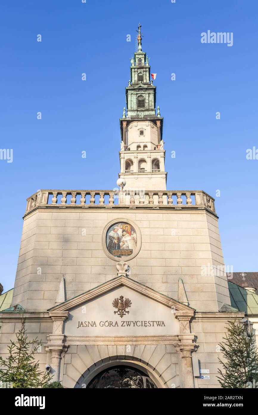 Czestochowa, Polonia - 12 dicembre 2019: Visita al santuario di Jasna Gora, monastero di Czestochowa, luogo di pellegrinaggio Molto importante e popolare a Polan Foto Stock