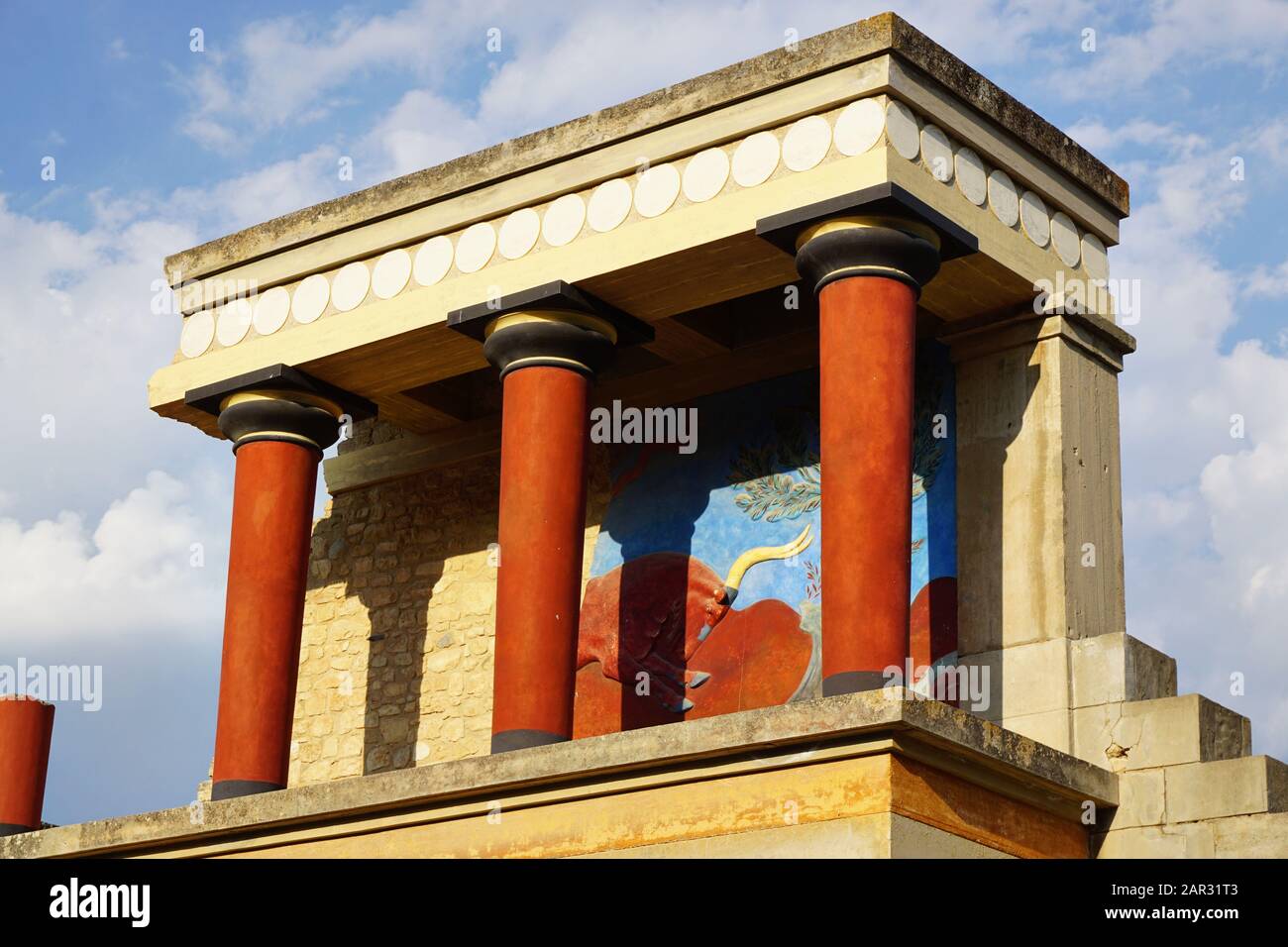 Palazzo di Cnosso, Creta Grecia - 20 agosto 2017: Antiche rovine del palazzo dove visse e governò il re Minos Foto Stock